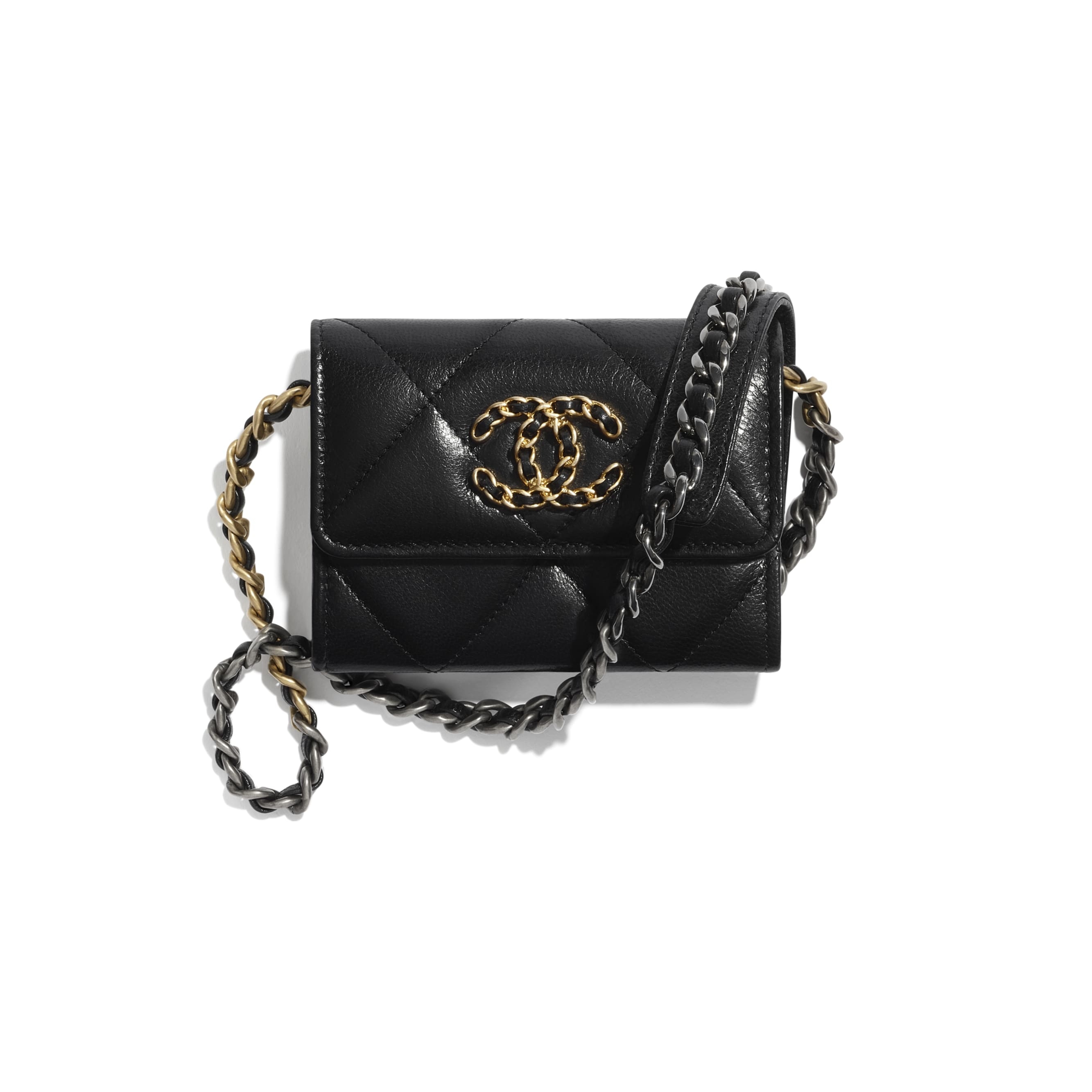 CHANEL 19 Flap Coin Purse with Chain - 1