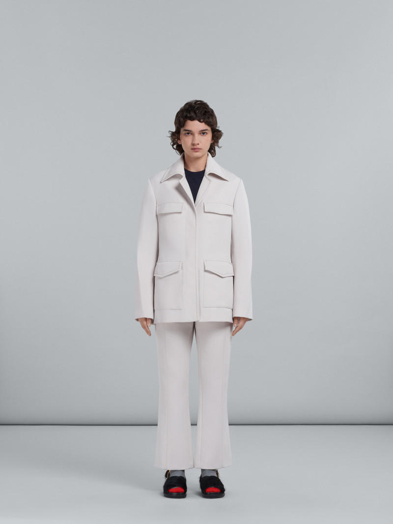 Marni WHITE CAVALRY WOOL-BLEND JACKET outlook