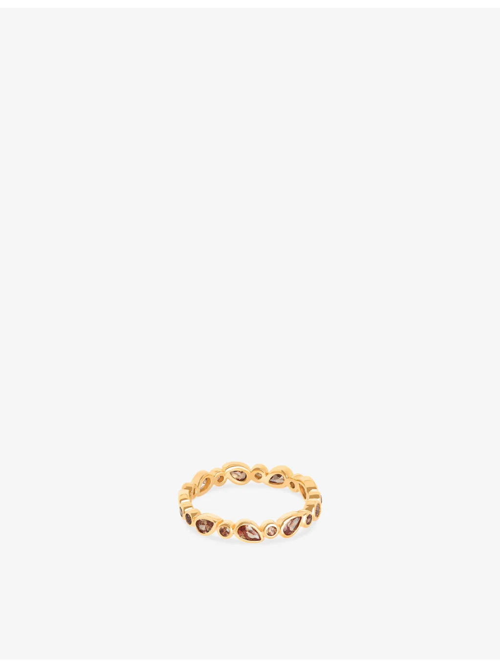 Sunset Pear 18ct Gold-Plated Sterling-Silver and Cubic Zirconia Band Ring - 1