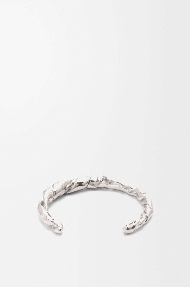 Loewe Thin nappa twist cuff in sterling silver outlook
