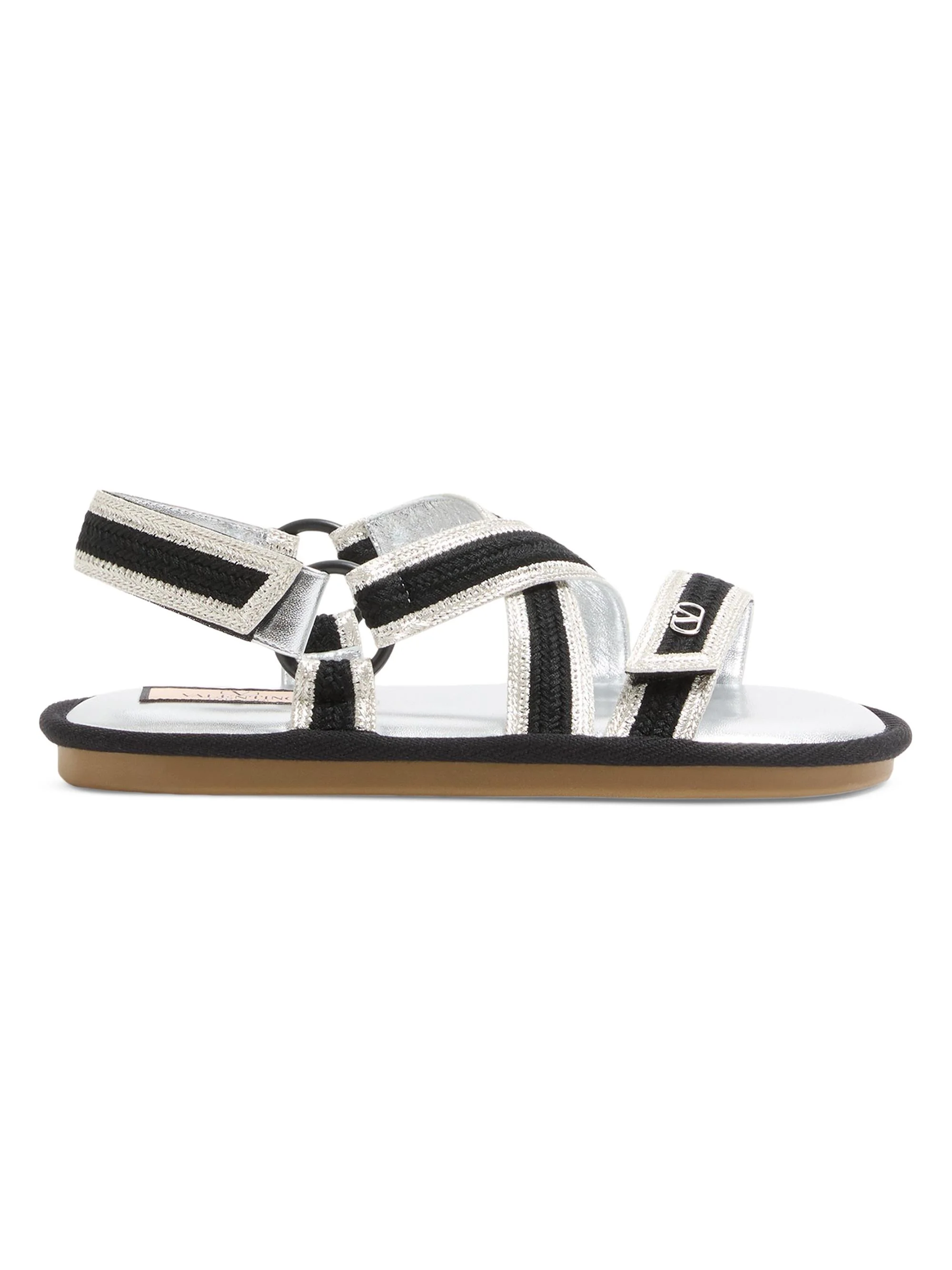 Women's Lake Powell Sandals with Crochet Embroidery - Black Silver - 1