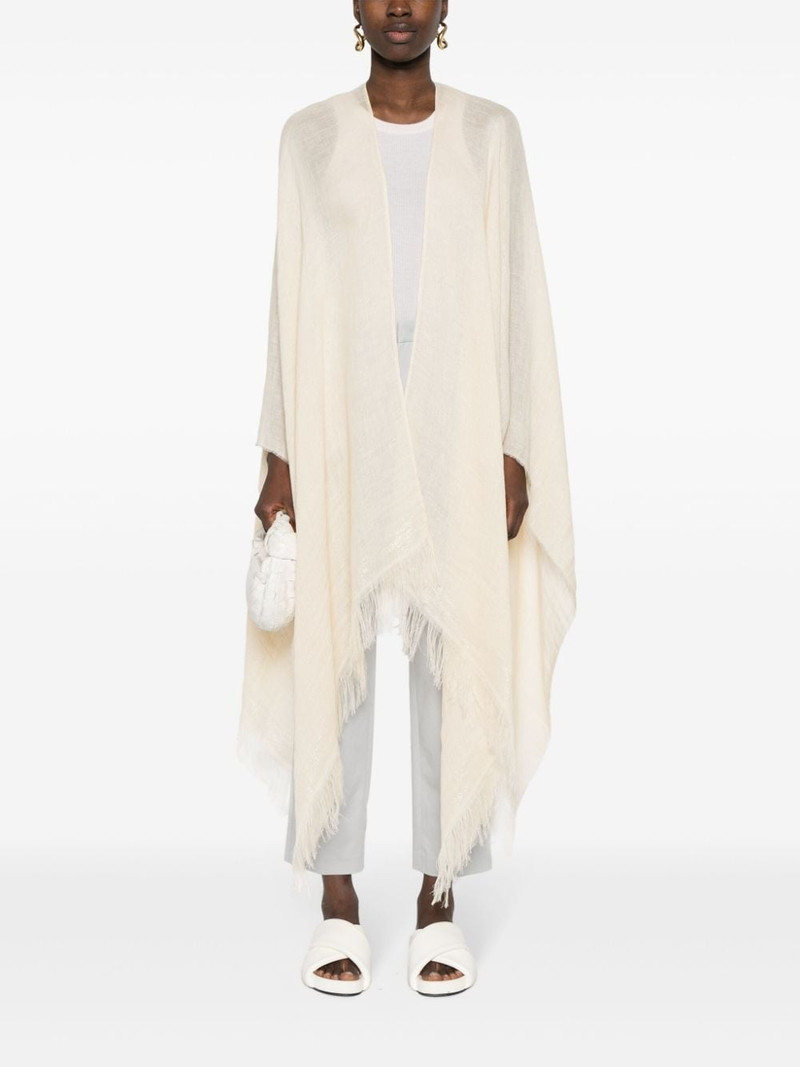 FABIANA FILIPPI open-front fringed cape outlook