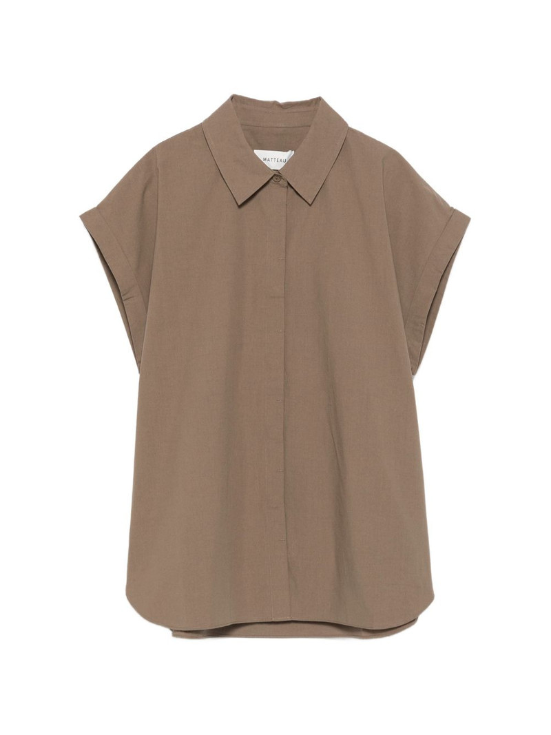 cap-sleeve concealed-button shirt 1