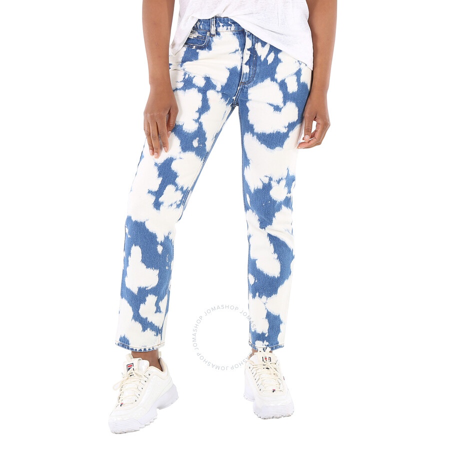 Burberry Seamill Monogram Motif Straight Fit Bleached Denim Jeans - 3