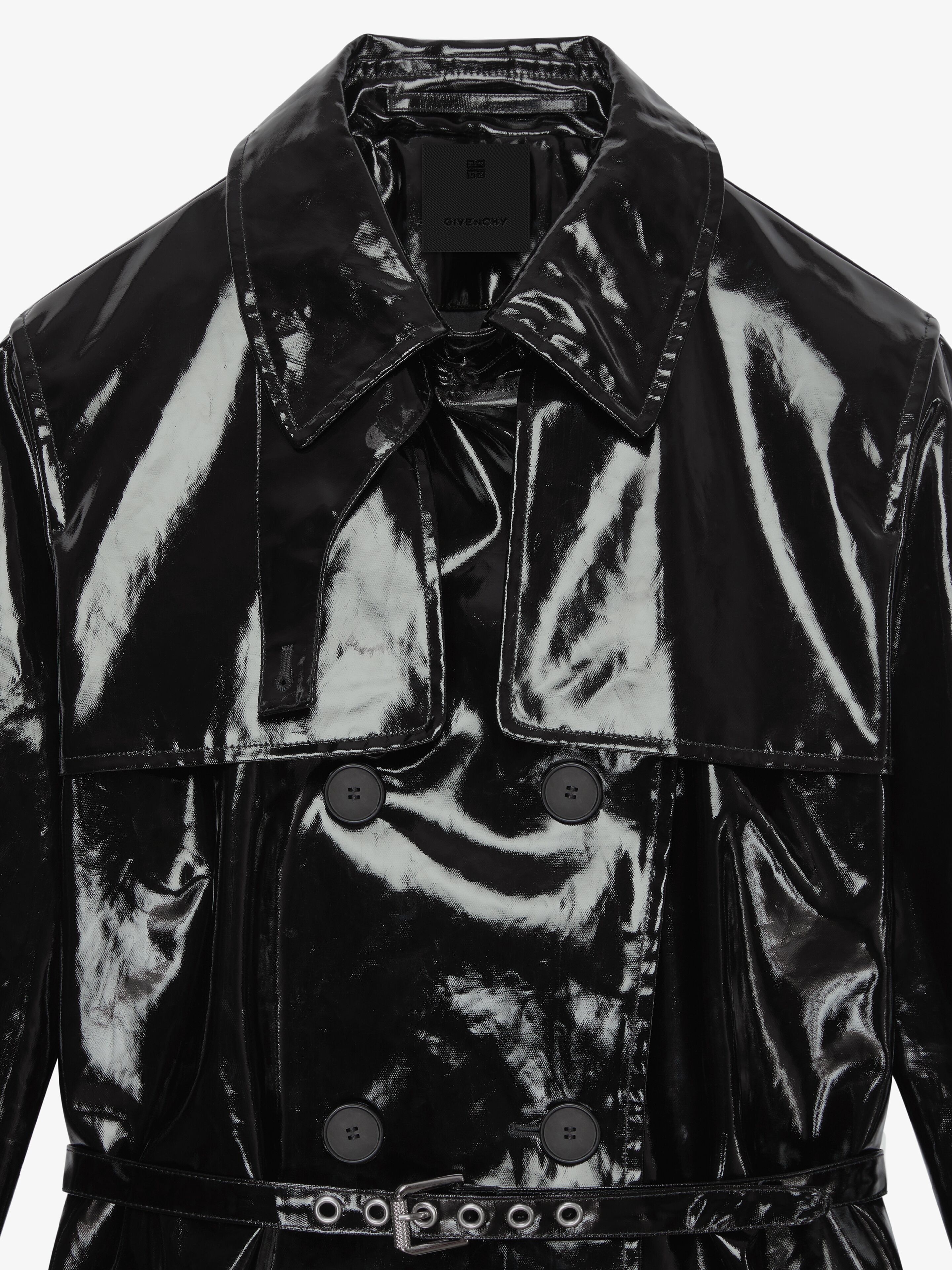 DOUBLE BREASTED TRENCH COAT IN COATED CANVAS - 6