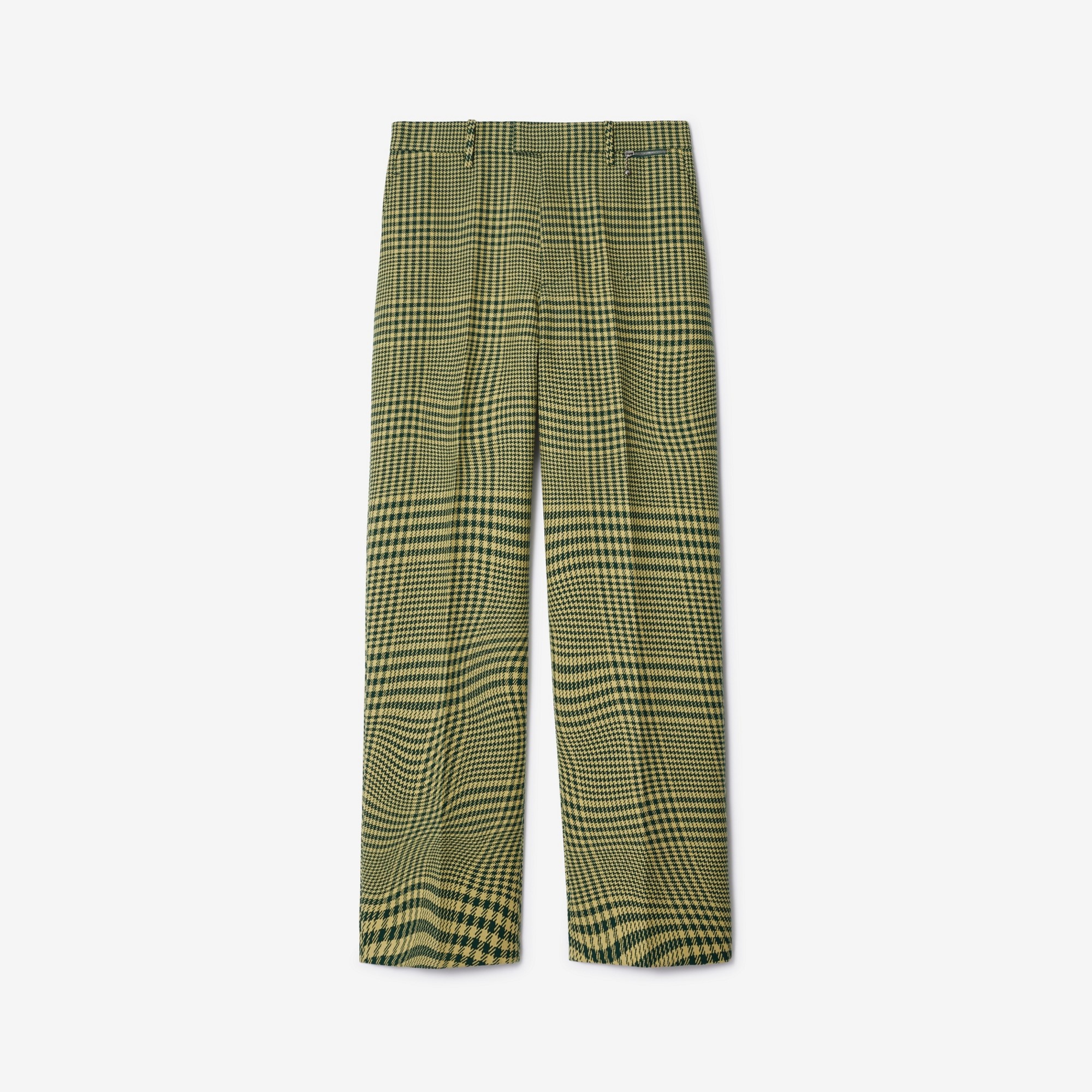 Warped Houndstooth Wool Trousers - 1