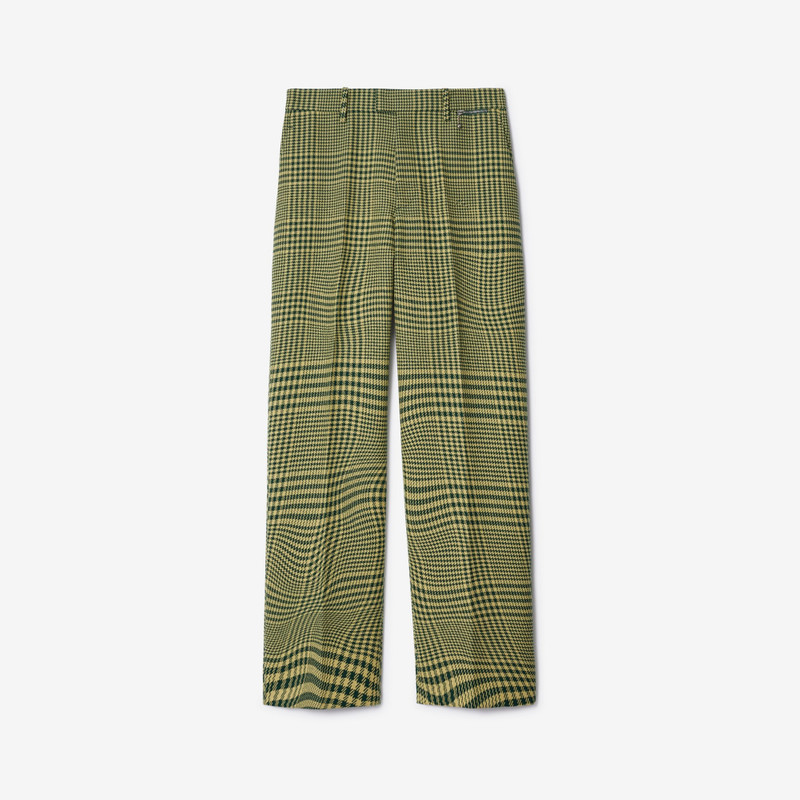 Warped Houndstooth Wool Trousers 1