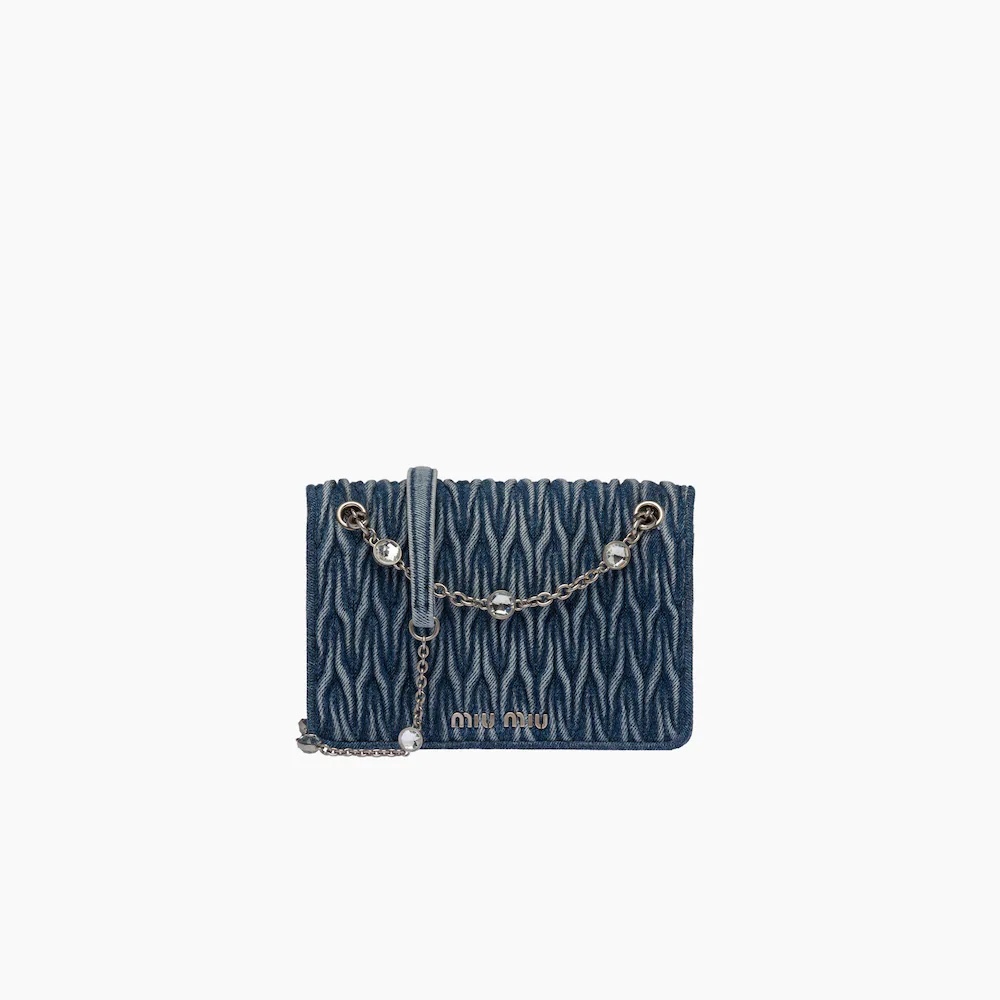 Matelassé denim mini-bag - 1