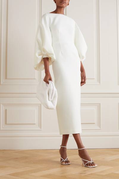 Roksanda Garance open-back faux pearl-embellished crepe midi dress outlook