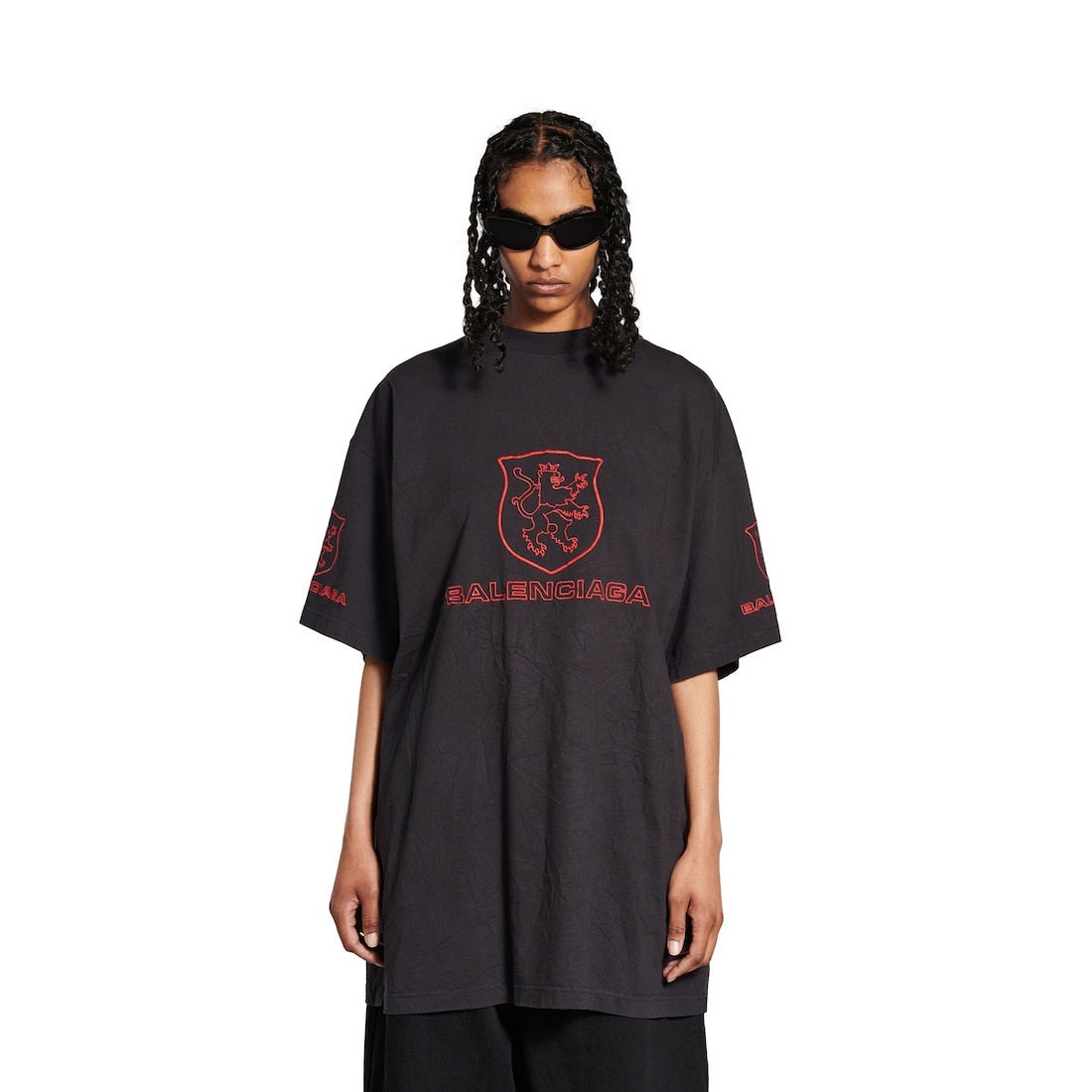 Men's Lion Club T-shirt Oversized in Black/red - 5