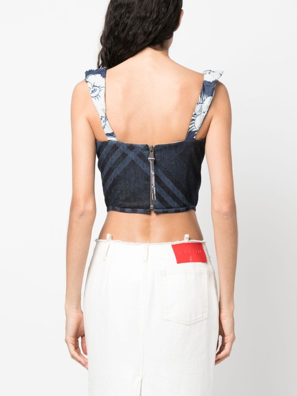 floral-print cropped top - 4