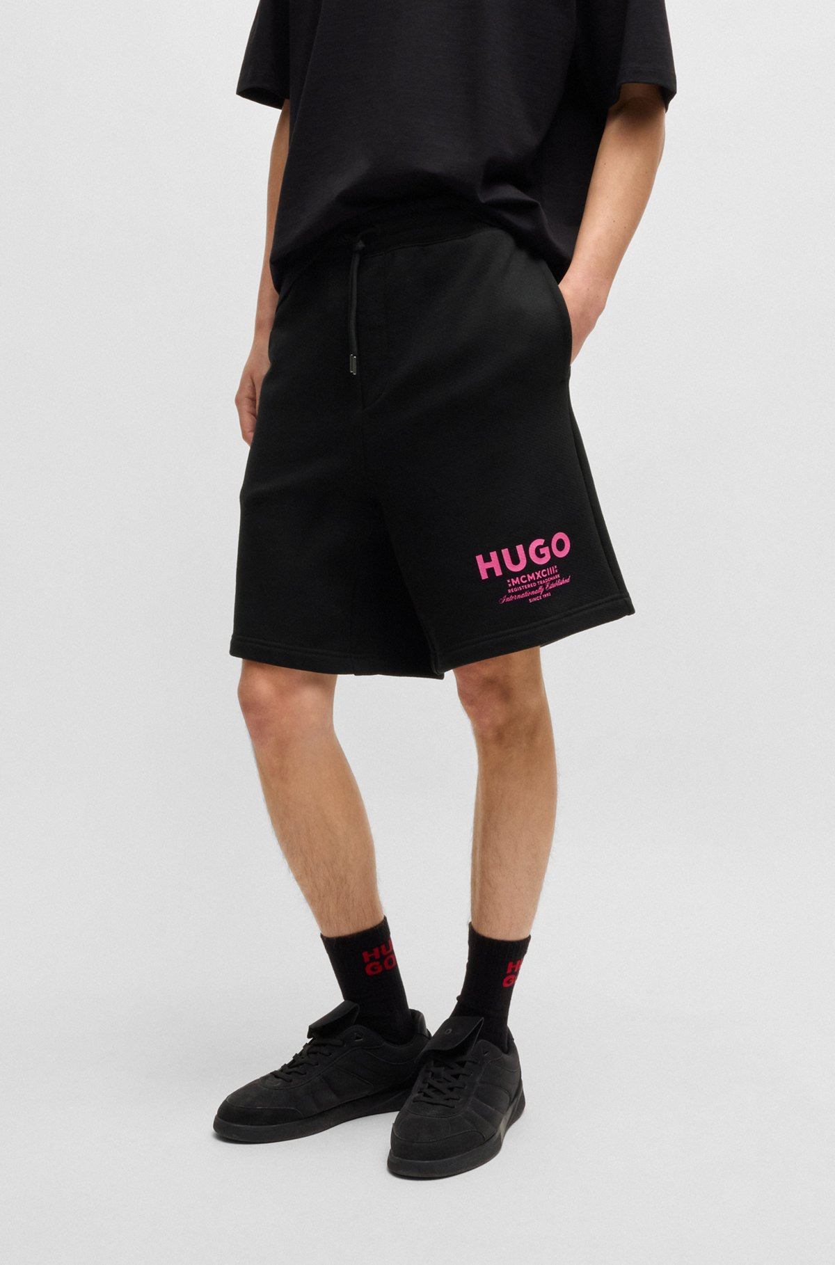 LOOSE-FIT SHORTS IN COTTON TERRY WITH LOGO PRINT - 2