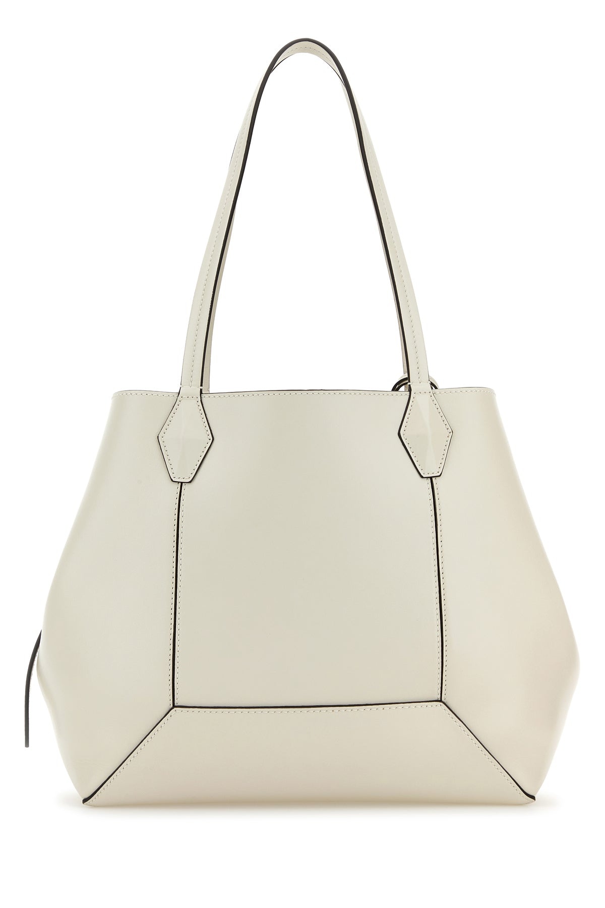 White leather Diamond shopping bag - 3