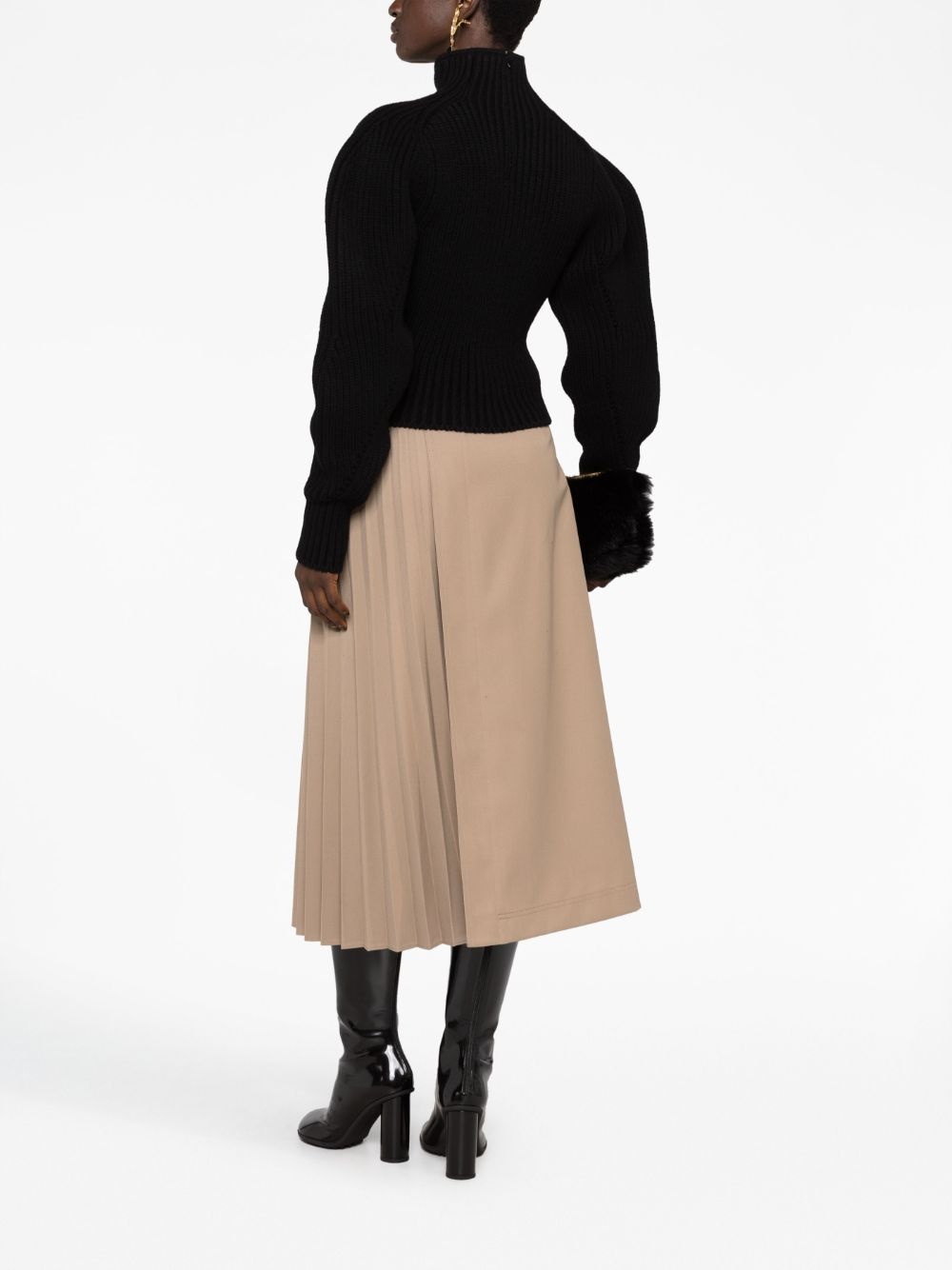 high-neck ribbed-knit jumper - 4
