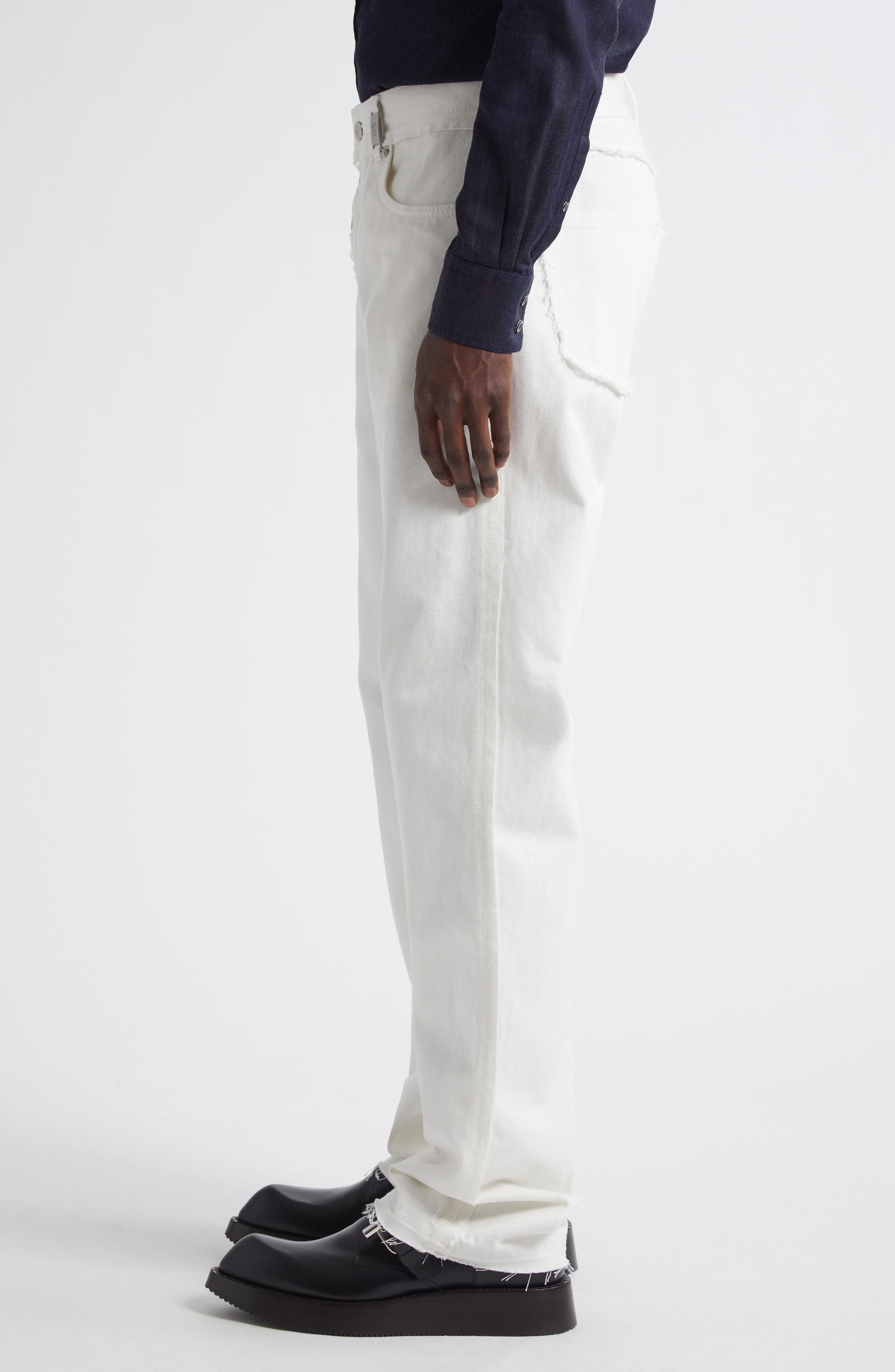 McQueen Straight Leg Jeans in Optical White at Nordstrom - 3
