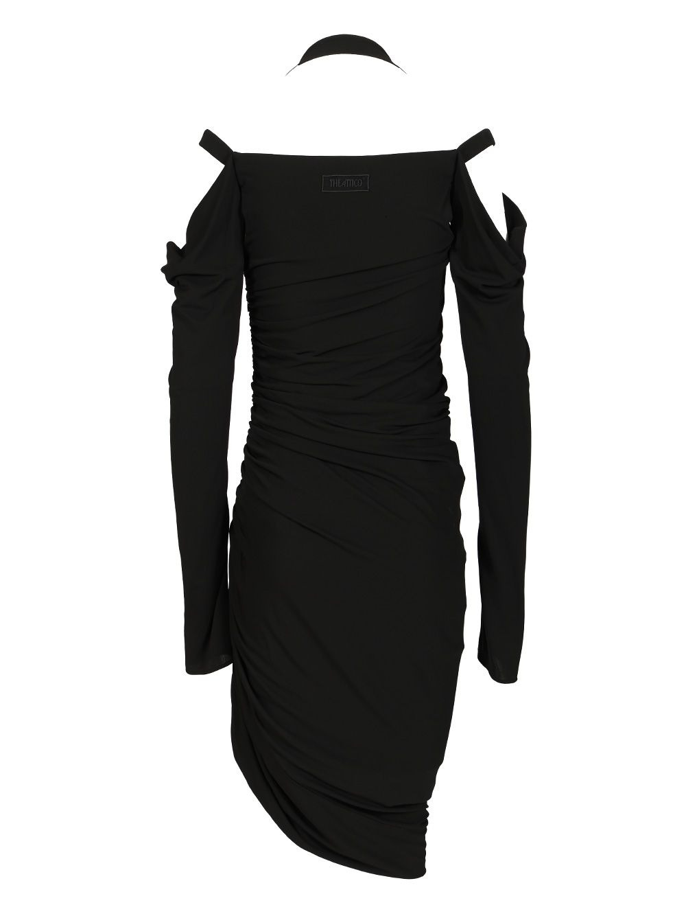 Crepe Midi Dress Dresses Black - 2