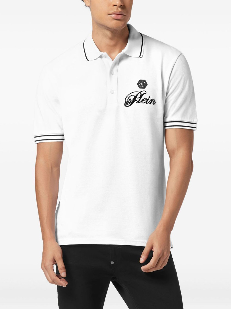 PHILIPP PLEIN logo-patch polo shirt outlook