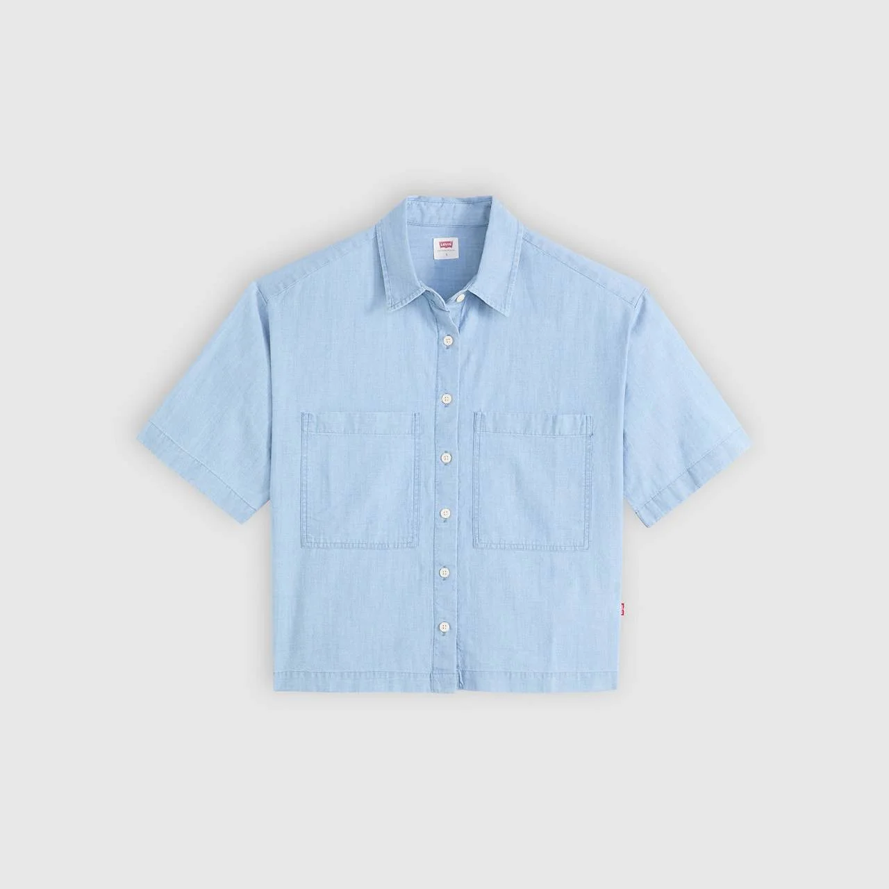 HARLIE SHORT-SLEEVE CROPPED SHIRT - 1
