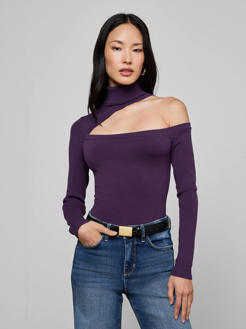 L'AGENCE Azia Cutout Knit Top outlook