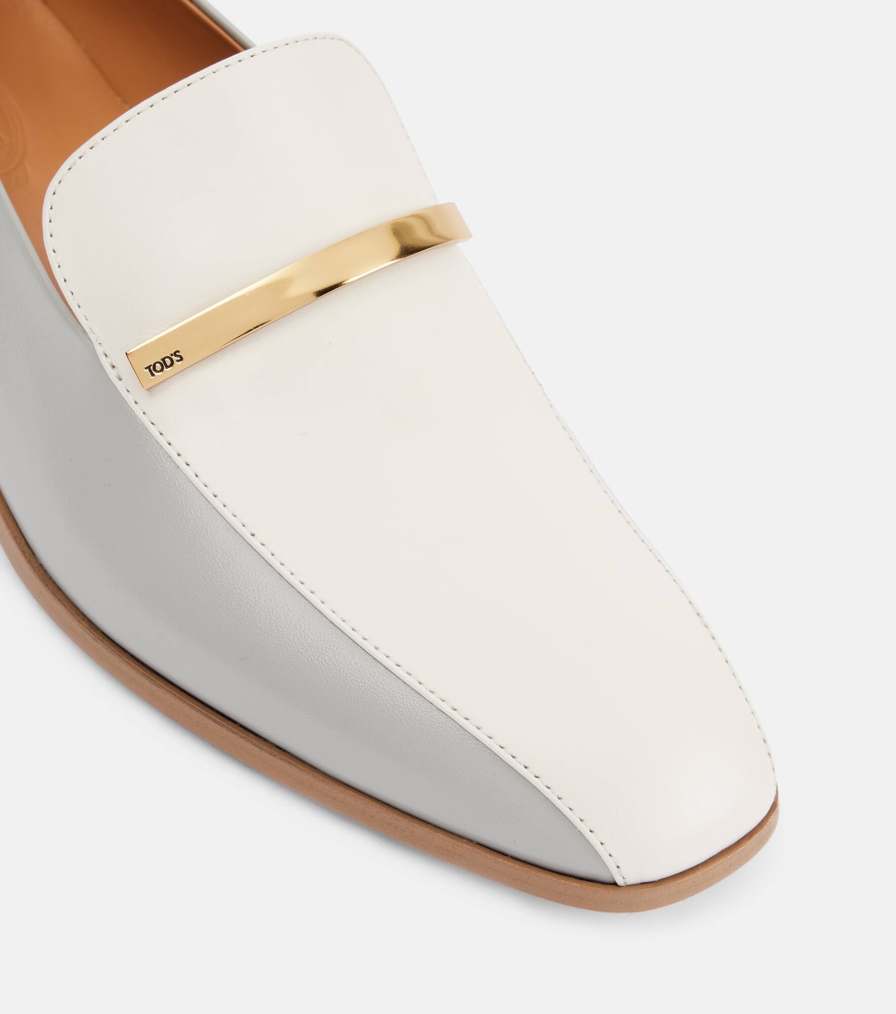 Paneled leather loafers - 5
