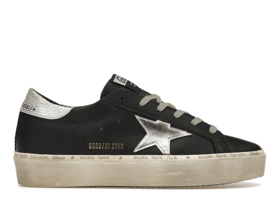 Golden Goose Hi-Star Black Silver (Women's) - 1