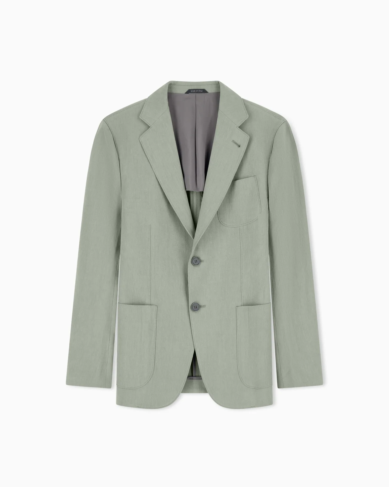 UPTON LINE SINGLE-BREASTED JACKET IN LINEN CANVAS - 1