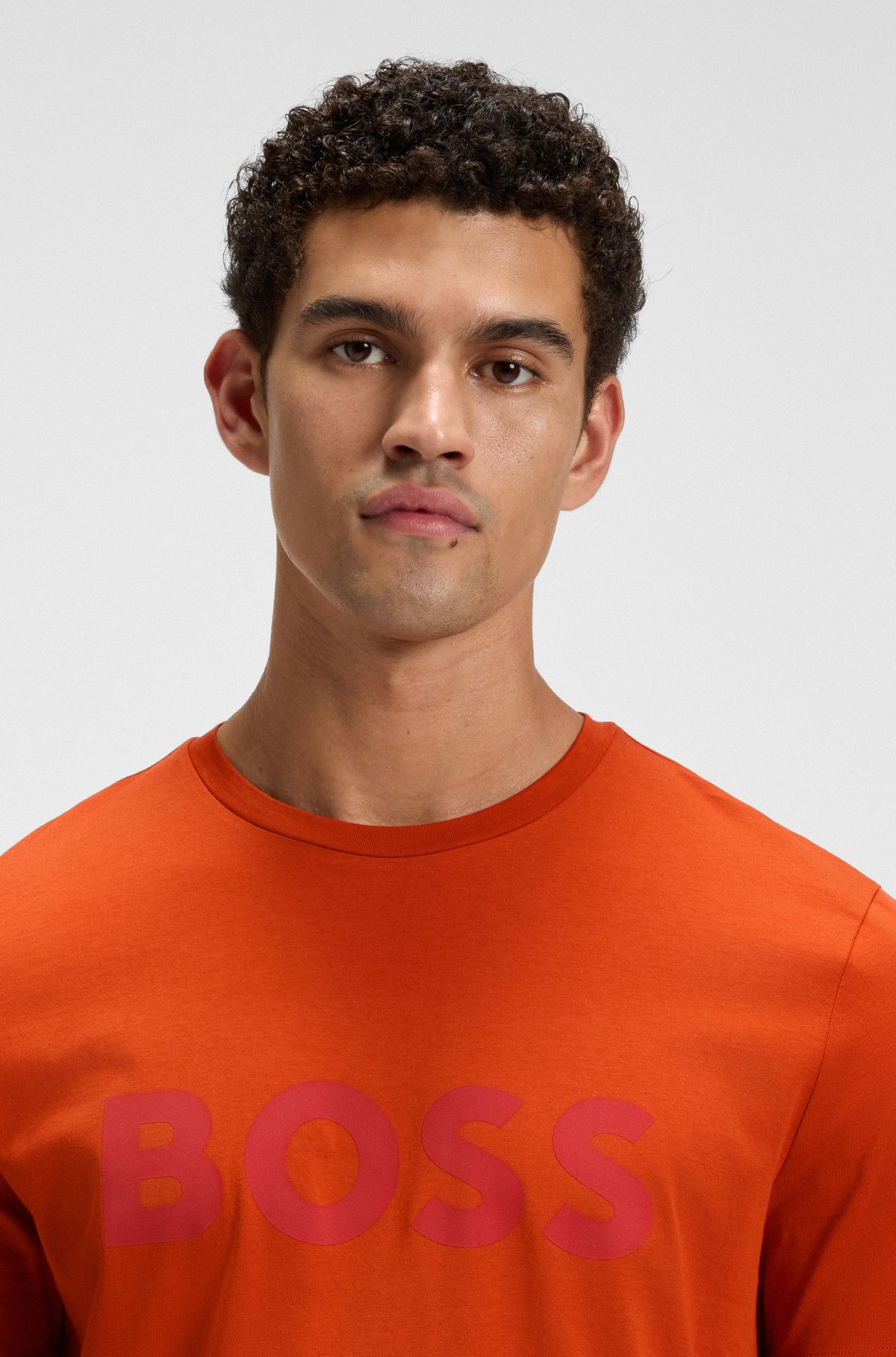 COTTON-JERSEY T-SHIRT WITH CURVED-LOGO PRINT - 3