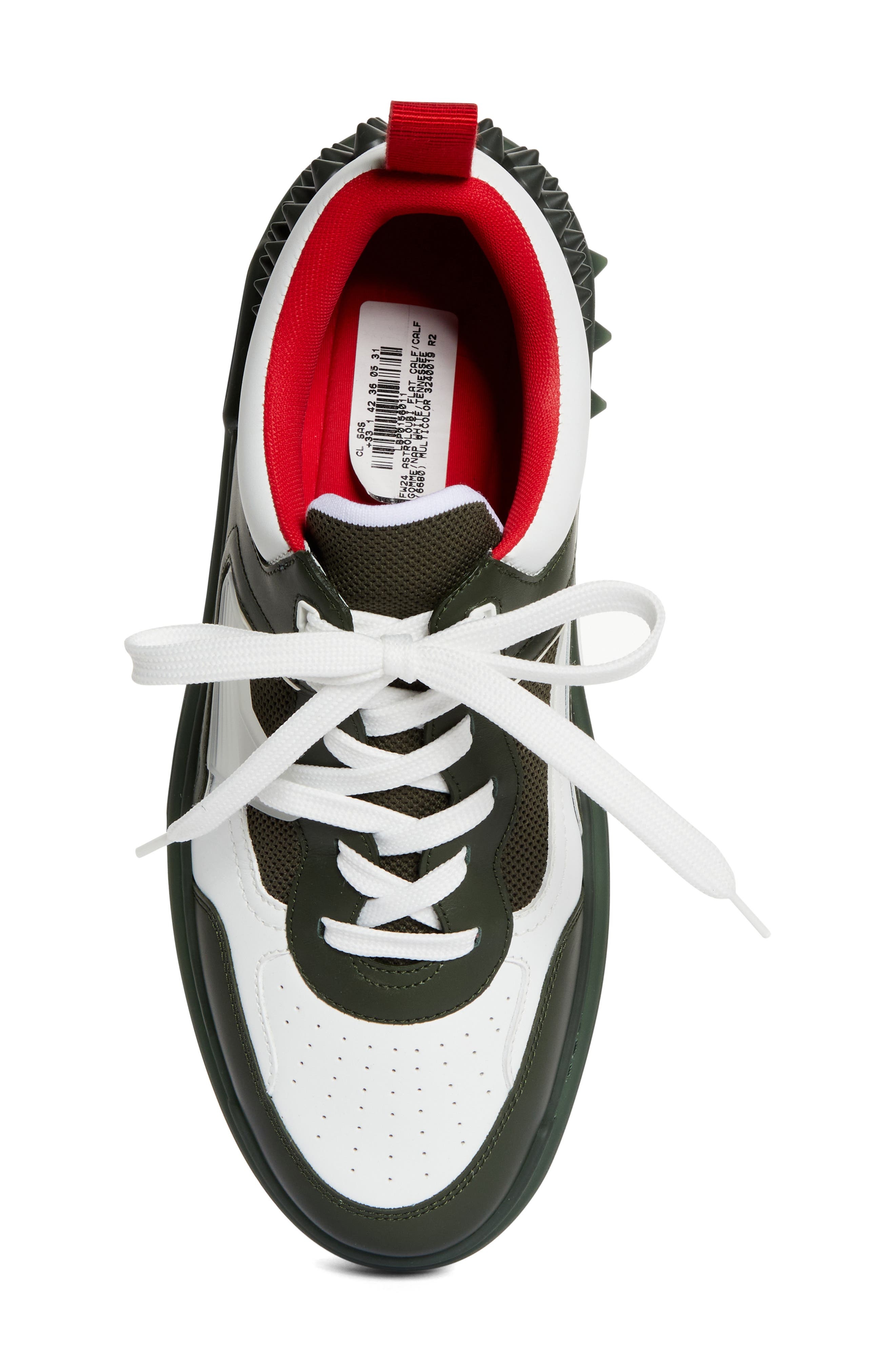 Christian Louboutin Astroloubi Flat Low Top Sneaker in White/Tennessee at Nordstrom - 5