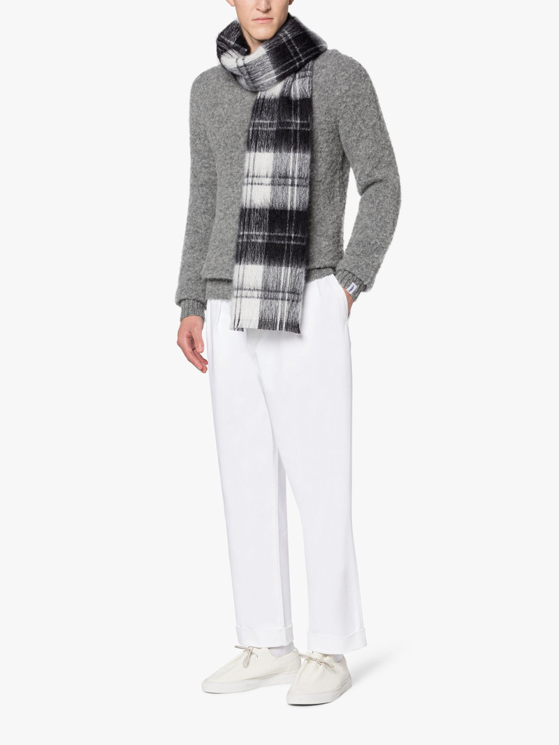 ERSKINE BLACK & WHITE MOHAIR SCARF 4