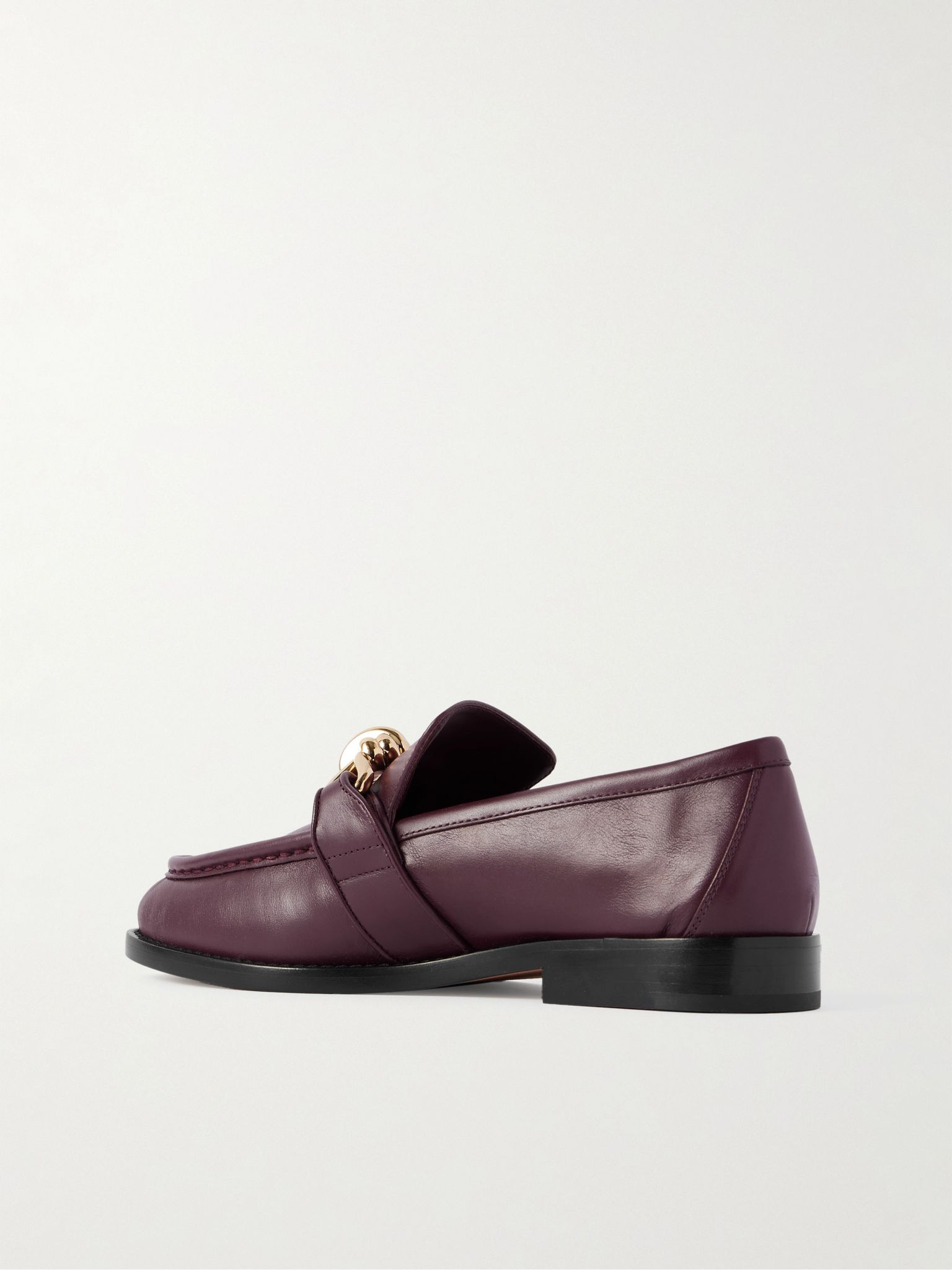 Astaire embellished leather loafers Burgundy - 3