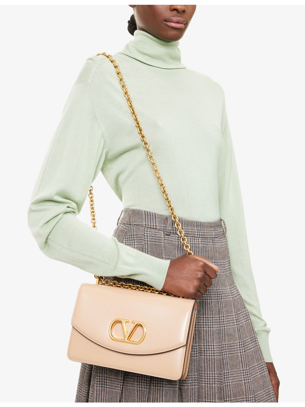 Logo-Hardware Two-Compartment Leather Shoulder Bag - 2