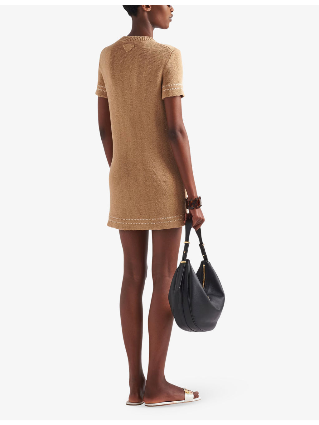 Pocket-embellished straight-hem cotton mini dress - 3