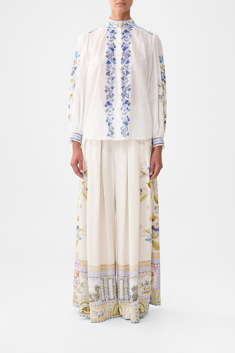 CAMILLA HIGH NECK BUTTON THROUGH BLOUSE outlook