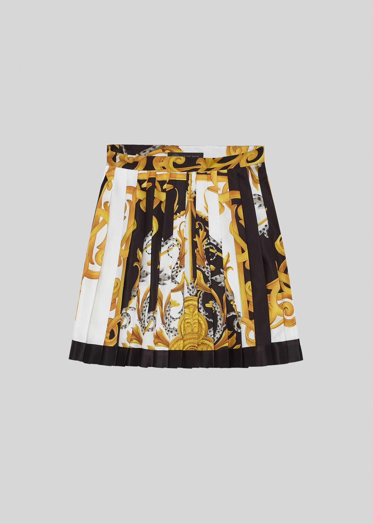 Acanthus Print Pleated Silk Mini Skirt - 1