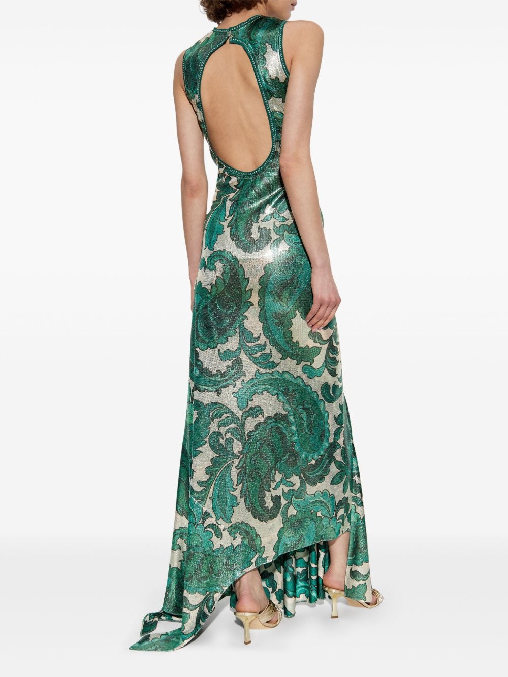 shimmering-finish maxi dress - 4