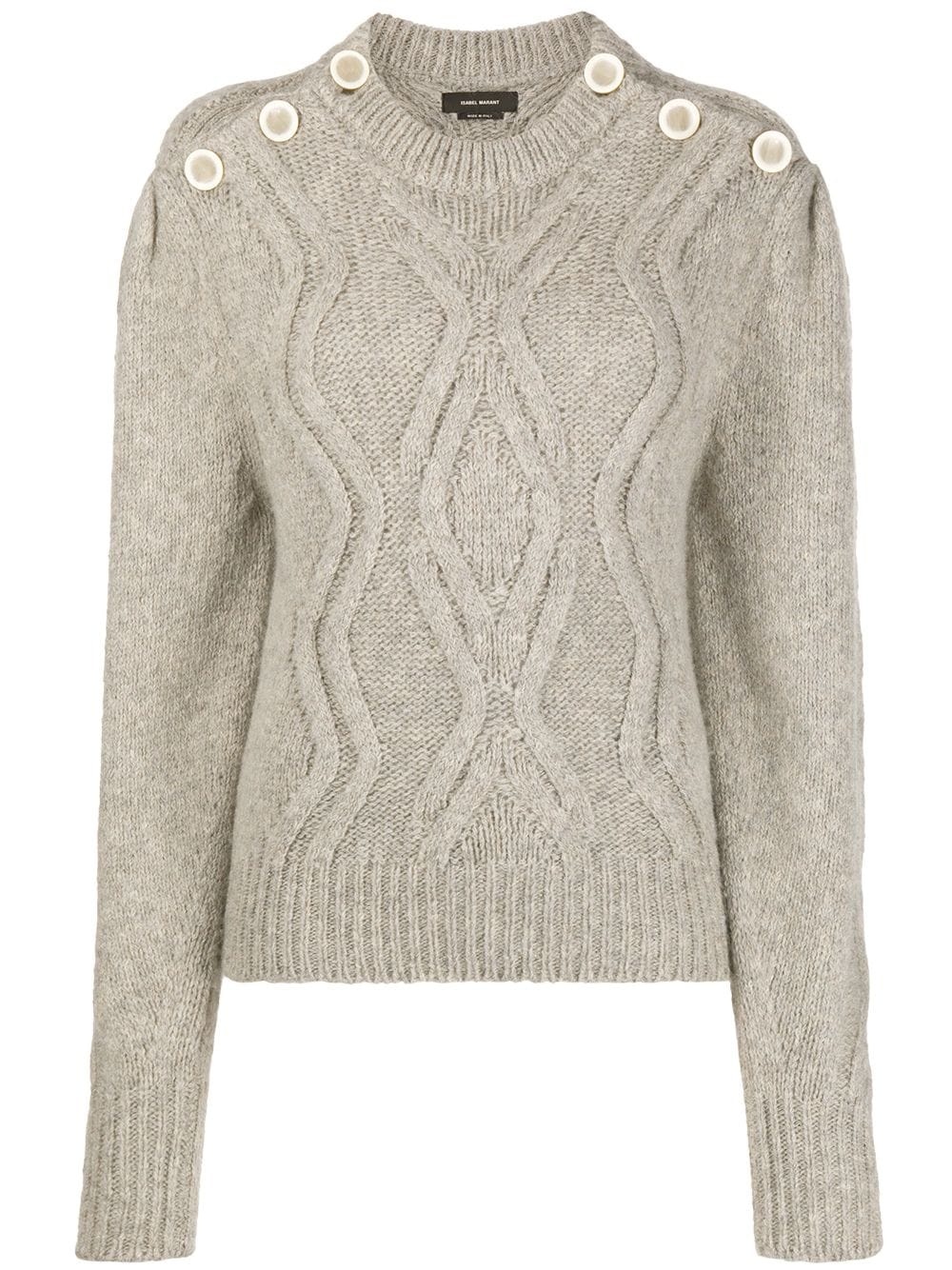 button-shoulder knitted jumper - 1