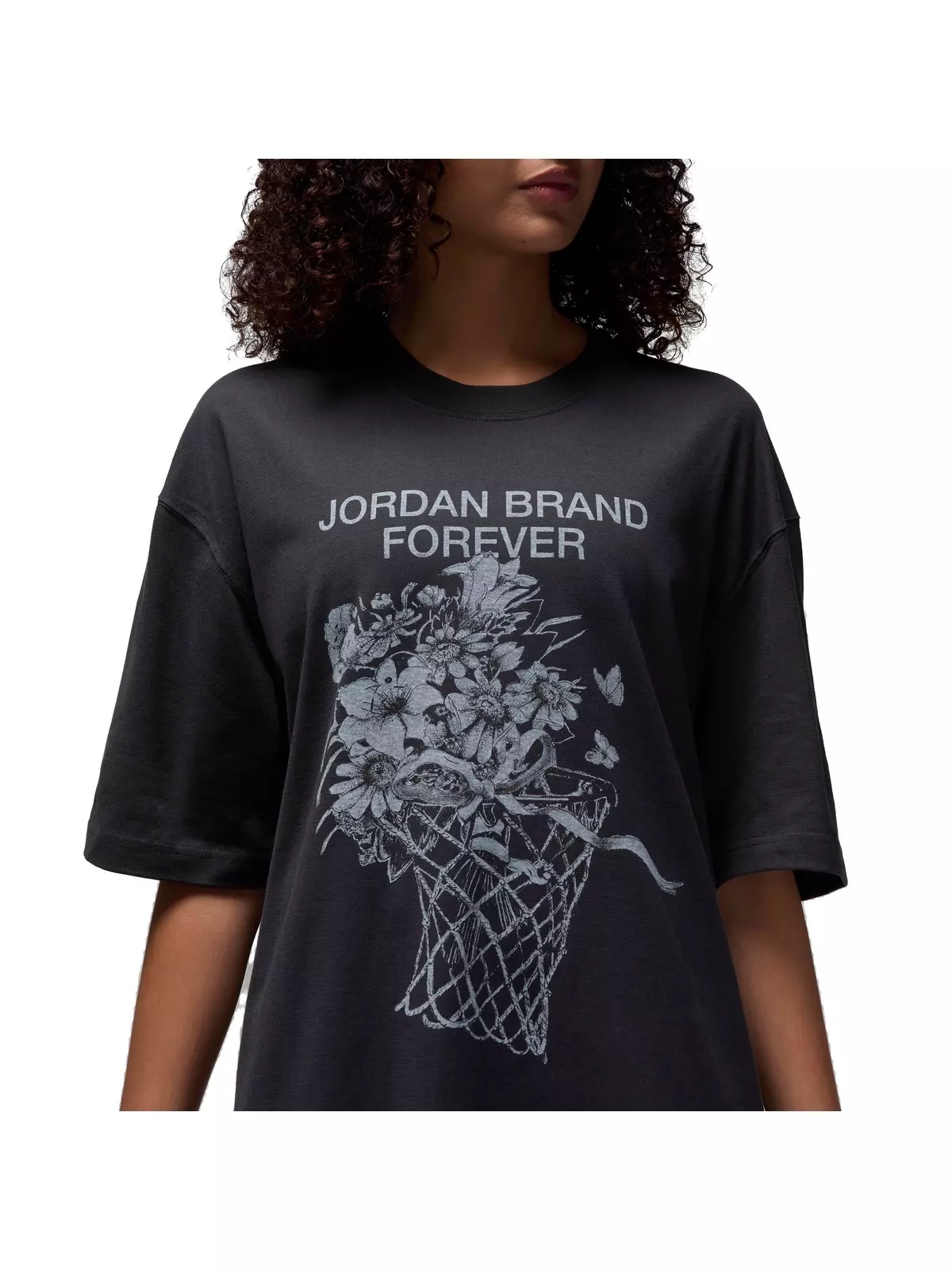 Women's Oversized Graphic T-Shirt - Black - 4