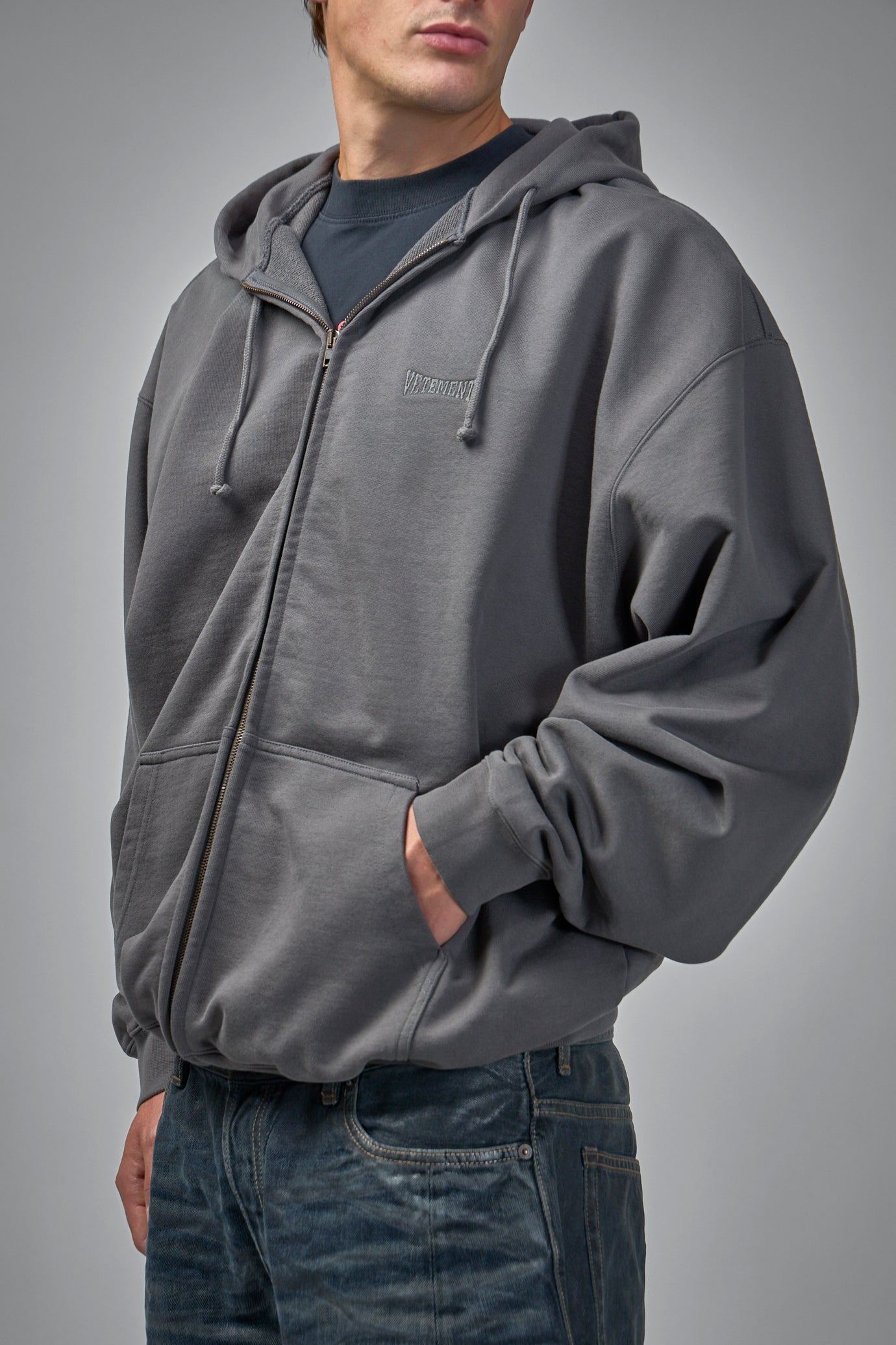 Boxing Logo Oversized Zip-Up Hoodie - 4