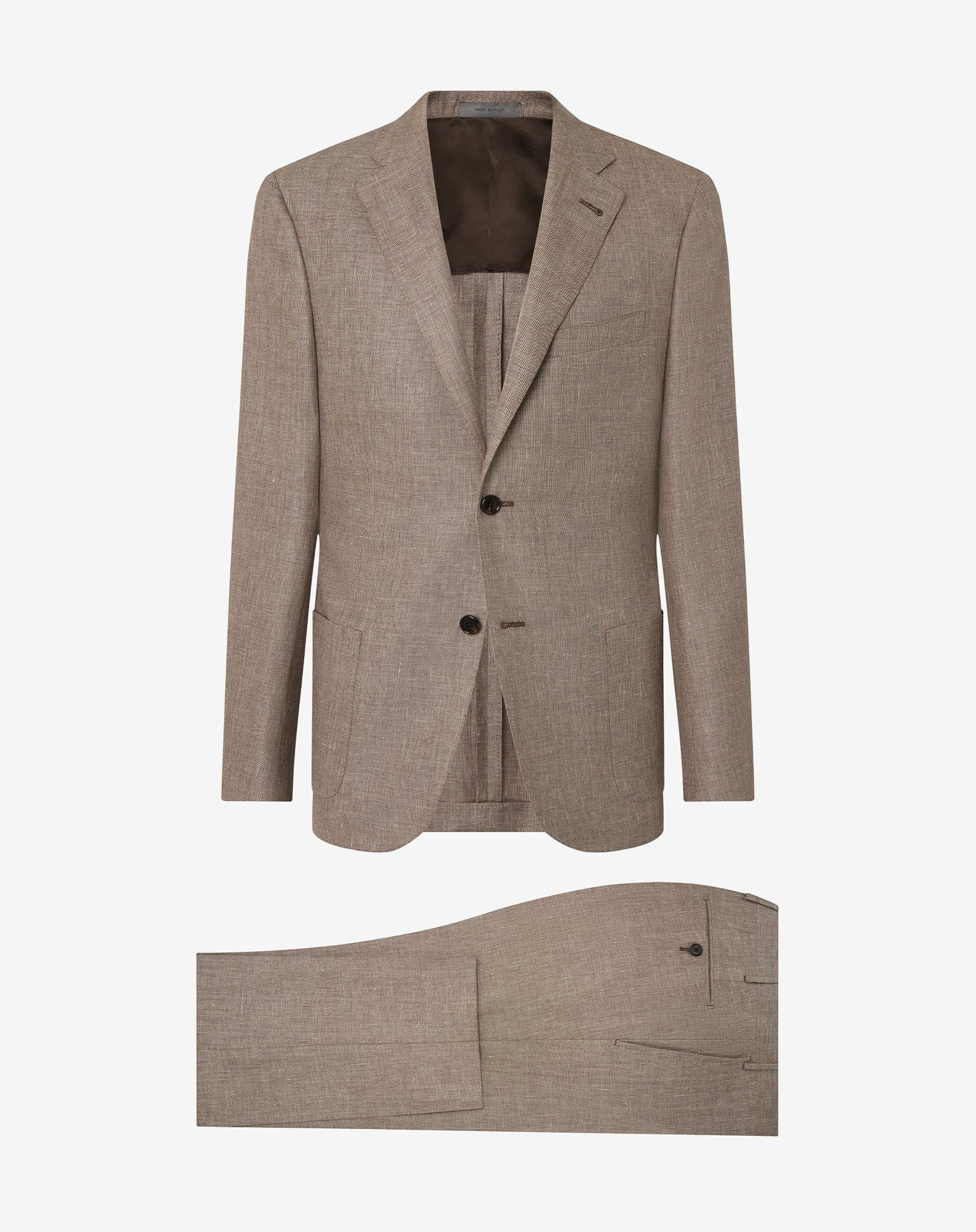 Light brown wool, linen and silk suit - 1