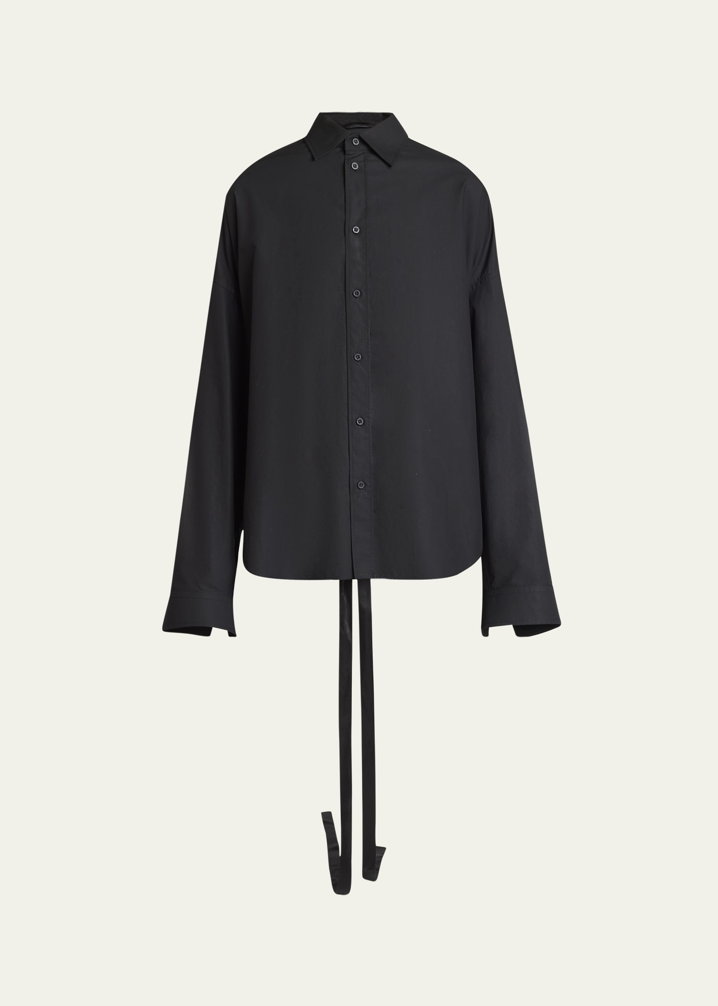 Lace-Up Button-Down Shirt - 1