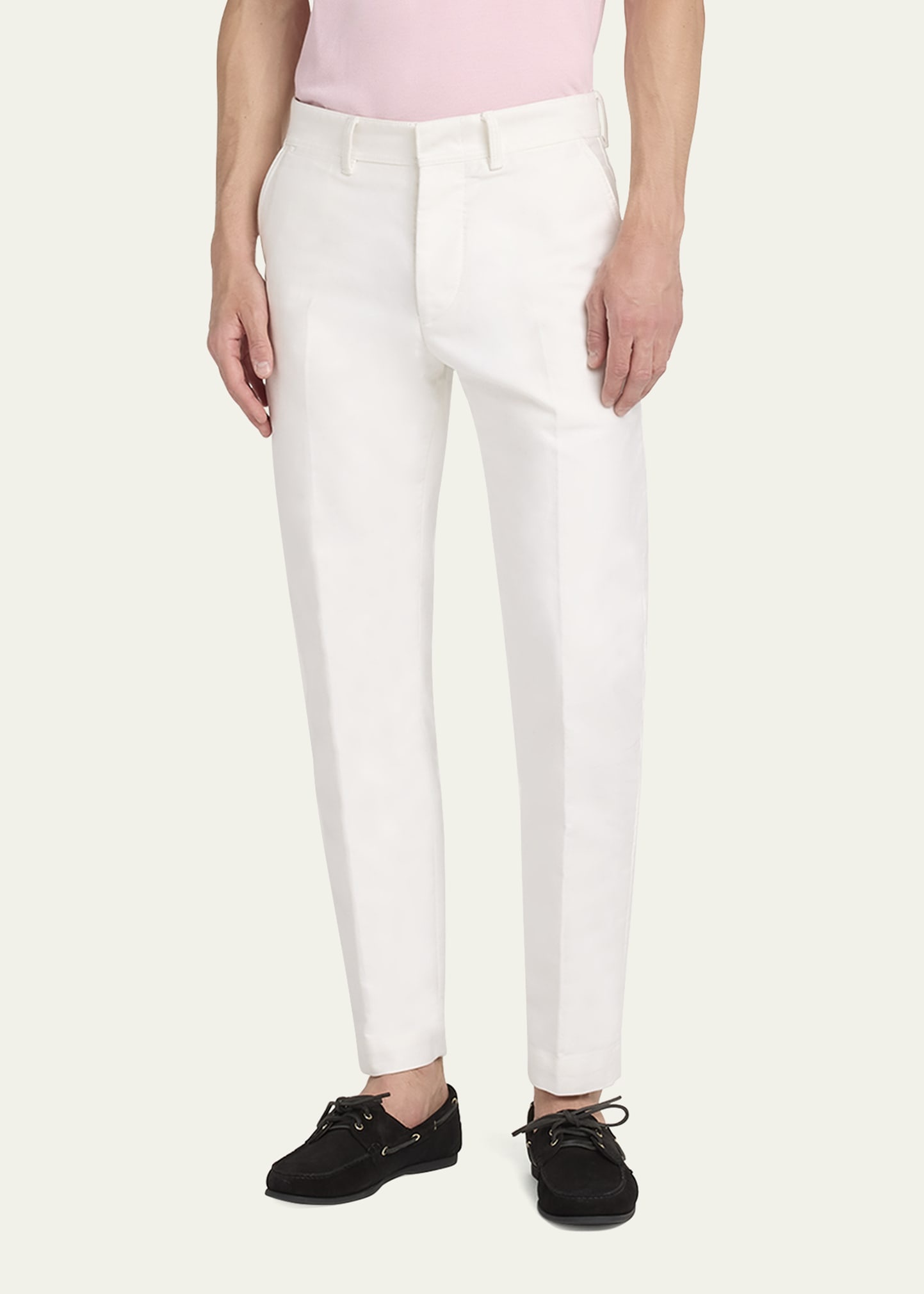 Men's Brushed Cotton-Satin Chino Pants - 4