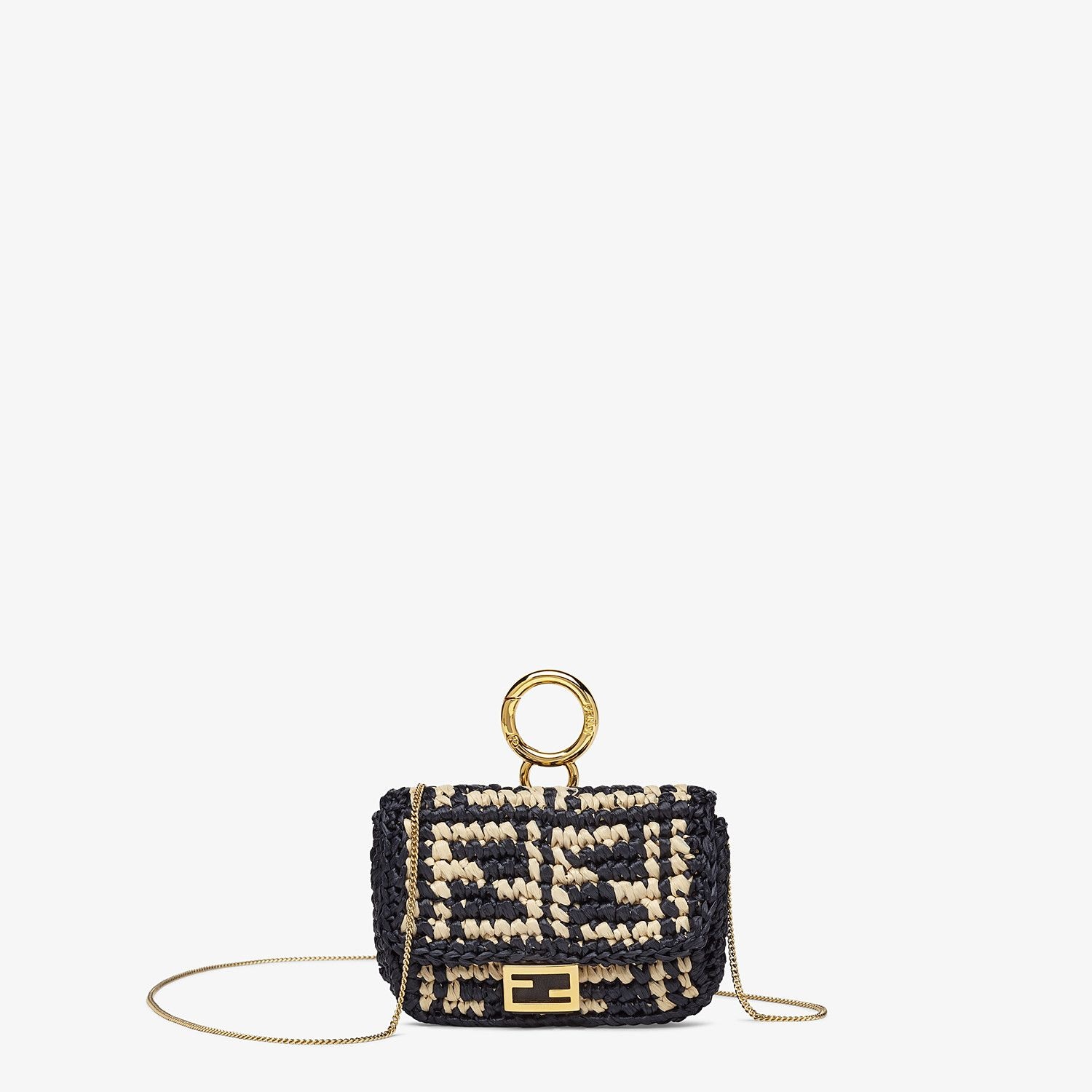 Black raffia charm - 1