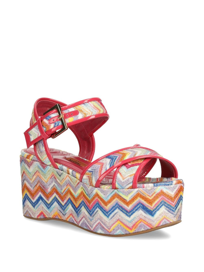 Missoni 85mm zigzag-patterned platform sandals outlook