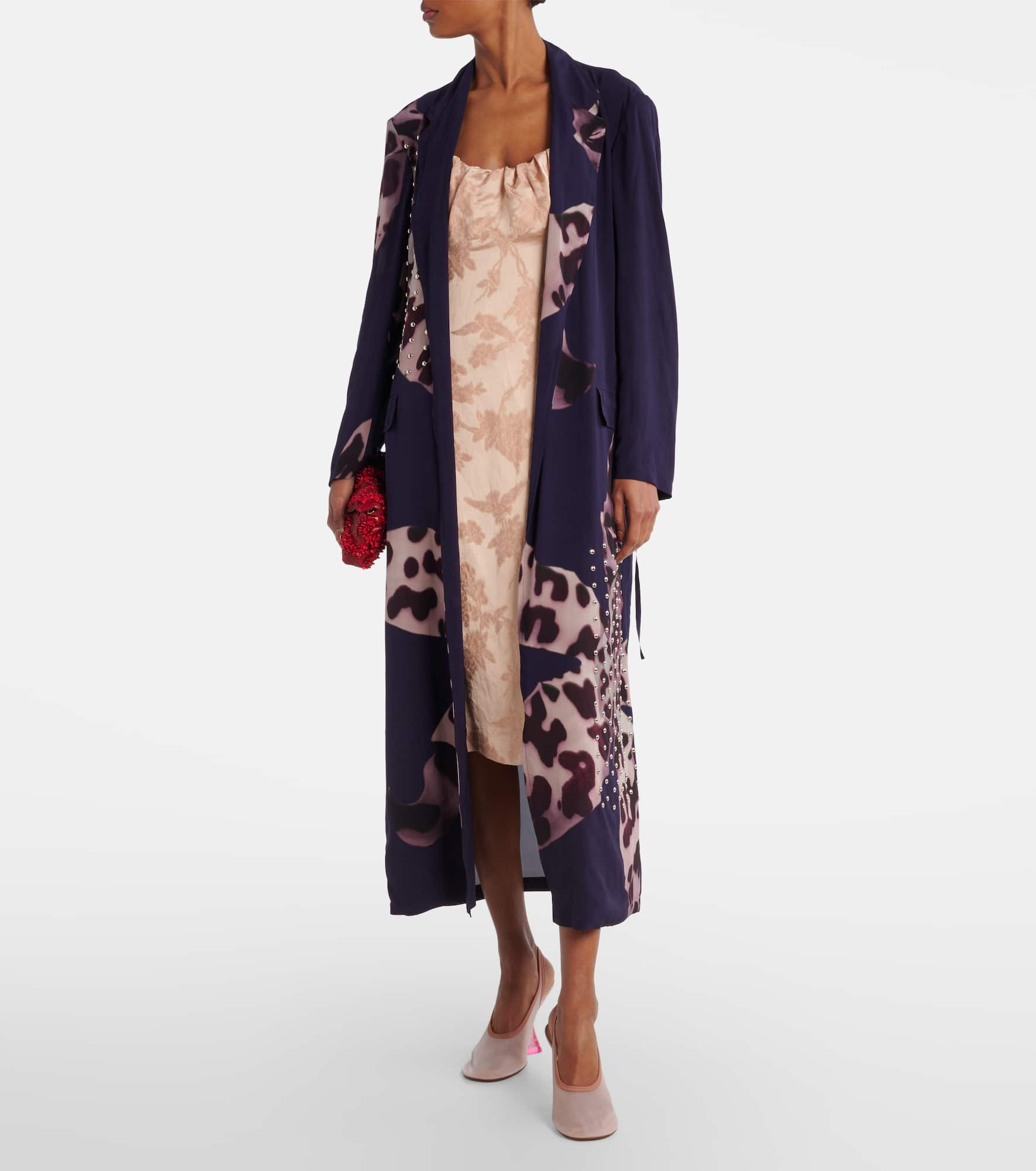 Printed embellished wrap dress - 2