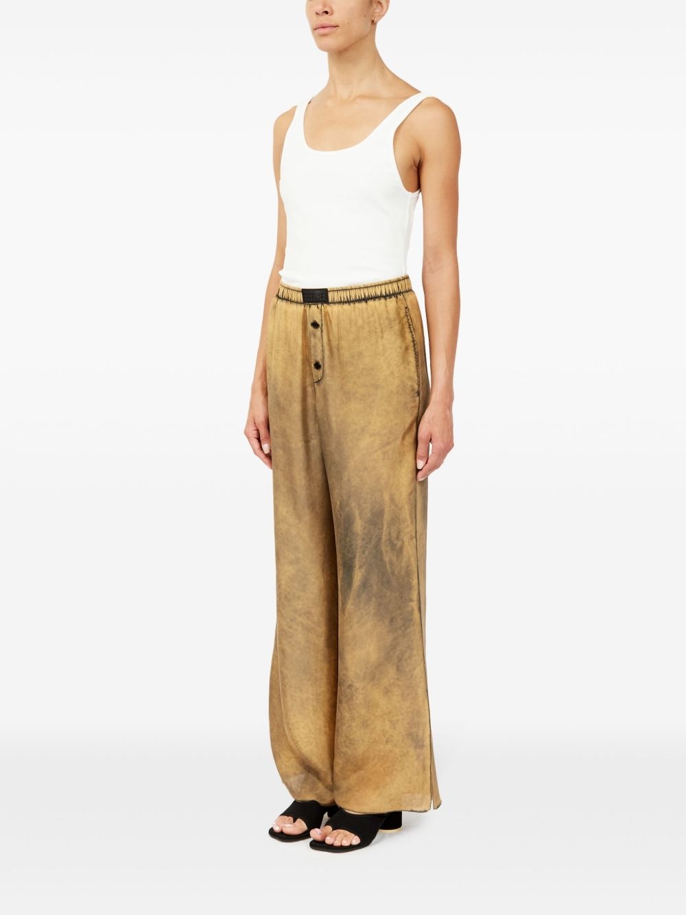 distressed-finish flared trousers - 5