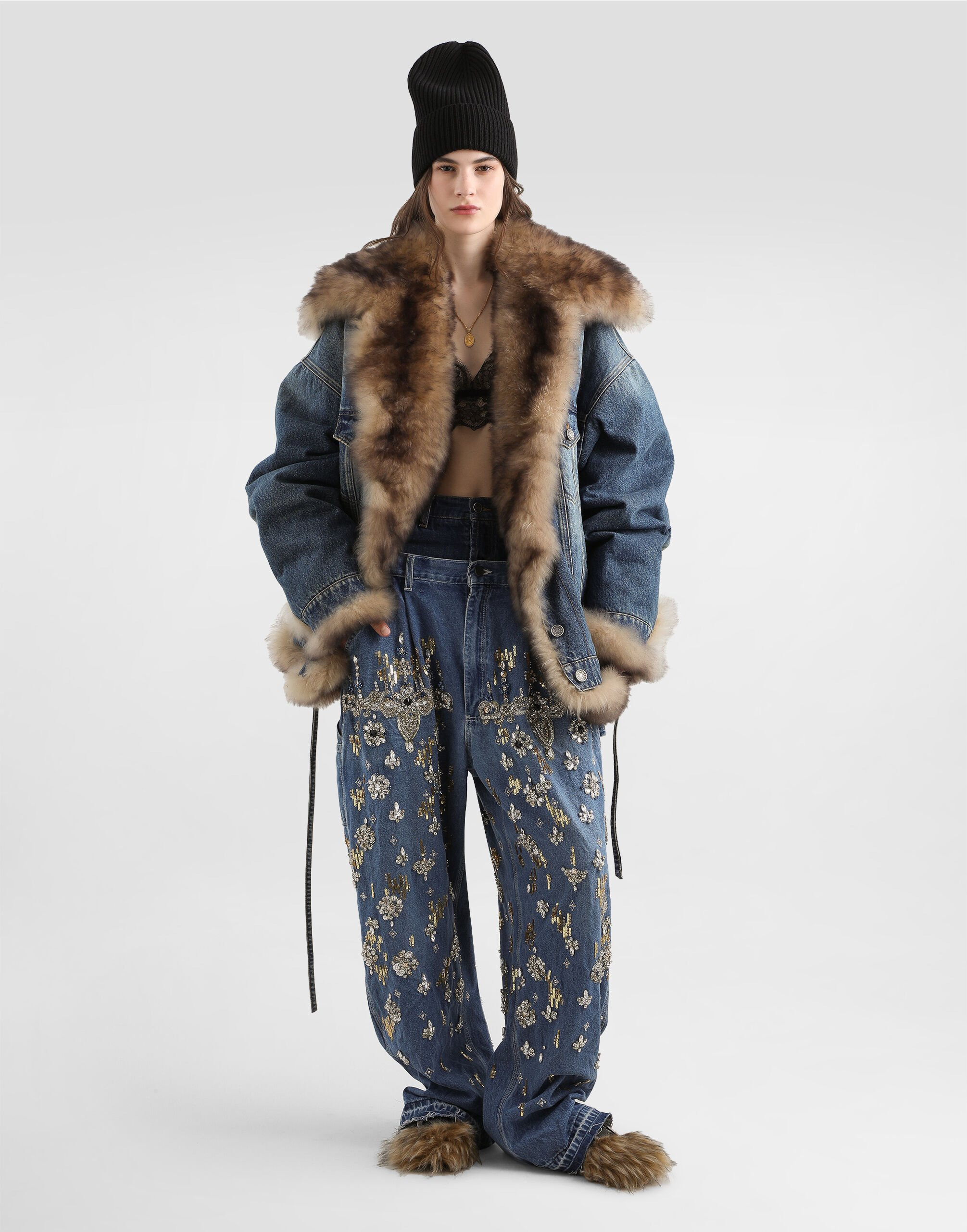Denim jacket with fur - 2