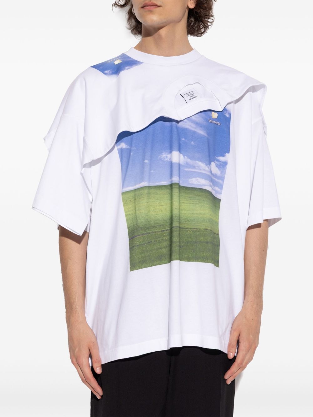 layered graphic-print T-shirt - 3