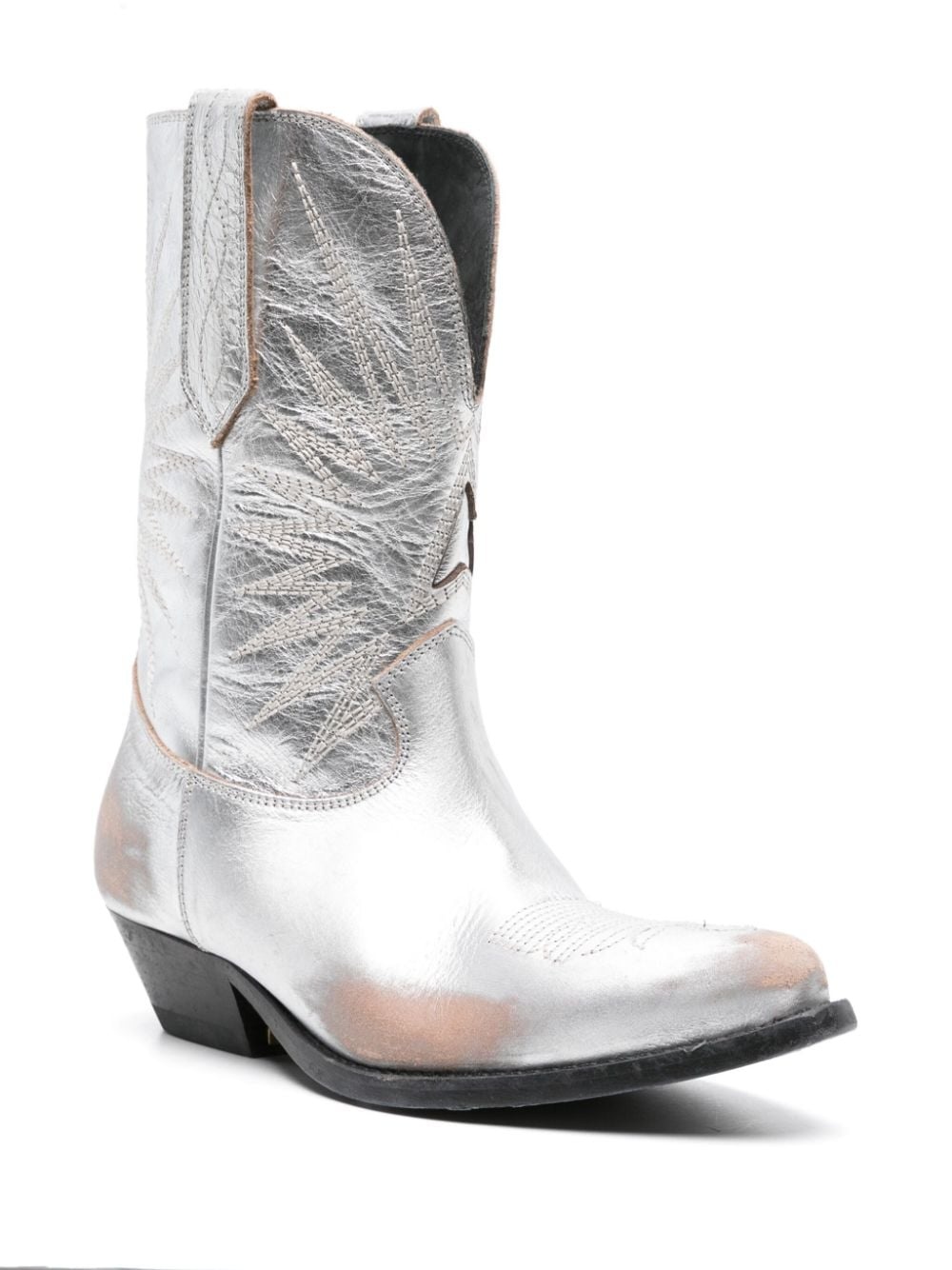 metallic-leather Western boots - 2