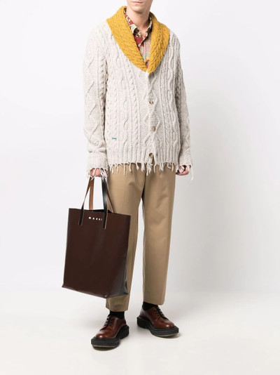 Alanui contrasting-lapels cable-knit cardigan outlook