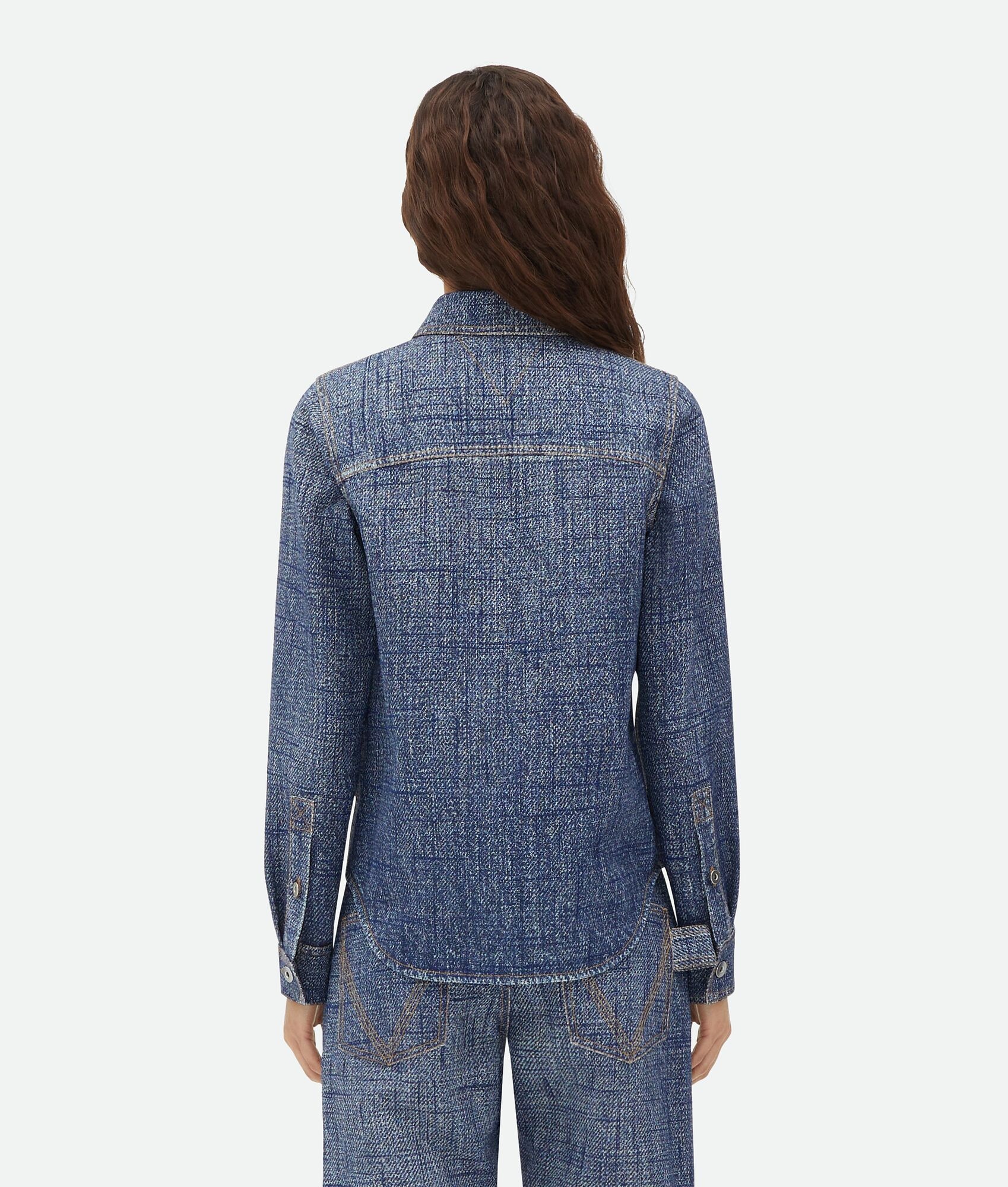 Textured Denim Viscose Shirt - 3